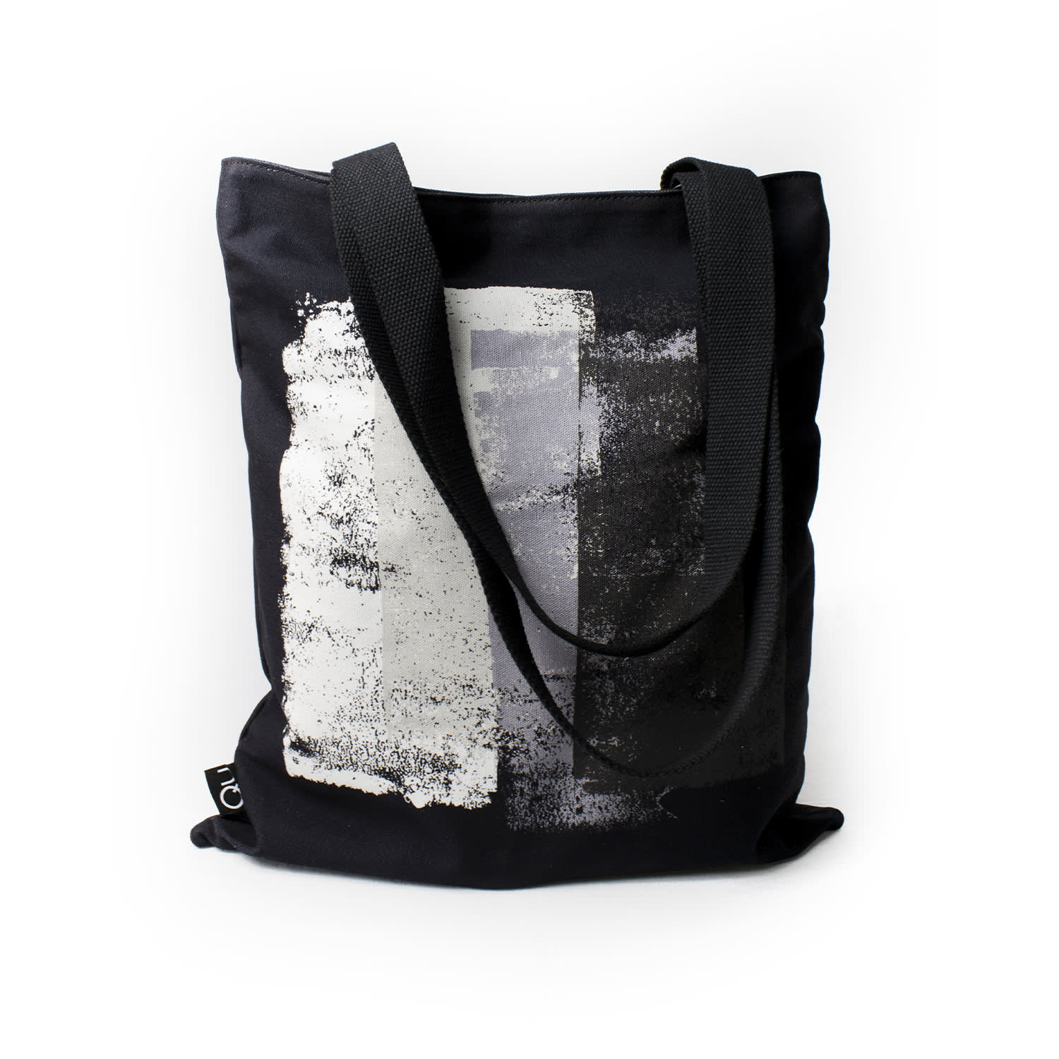 Qu Women's Black Grey Rollers Canvas Tote Bag In Black