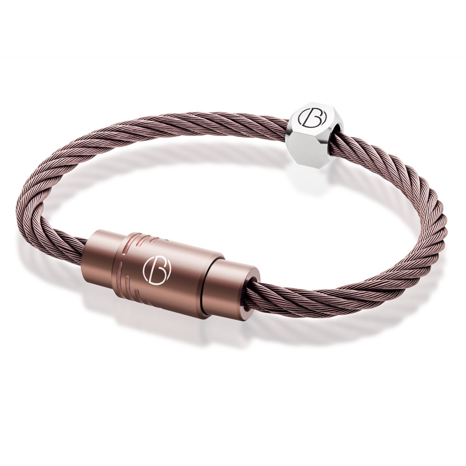 Men's Cable Rose Gold Stainless Steel Bracelet Bailey Of Sheffield