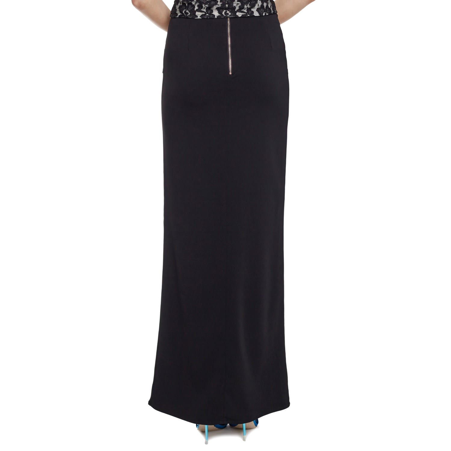 Black Tailored Maxi Skirt | Philosofée 