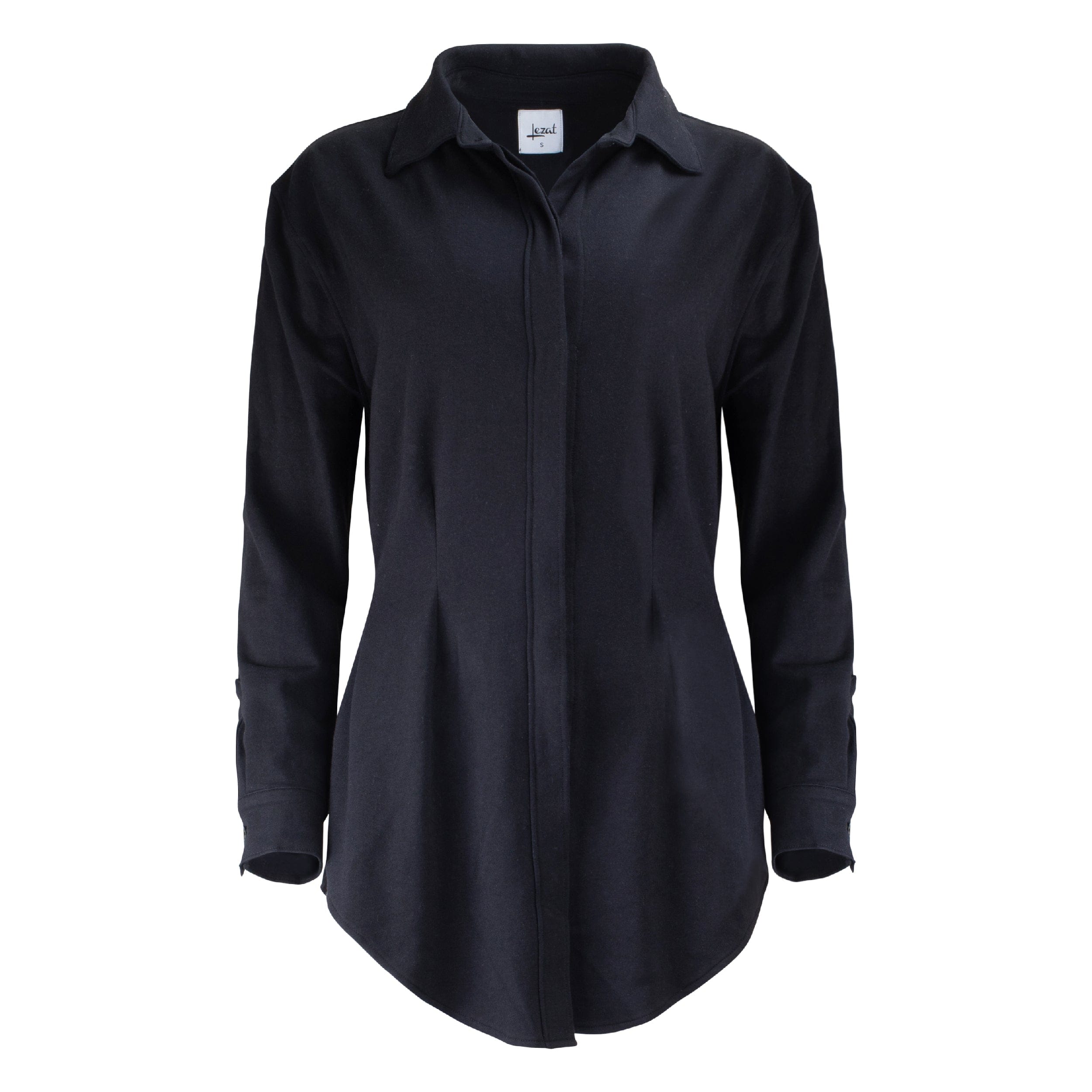 Shop Lezat Women's Aida Cotton Blouson Button-down Dress - Black