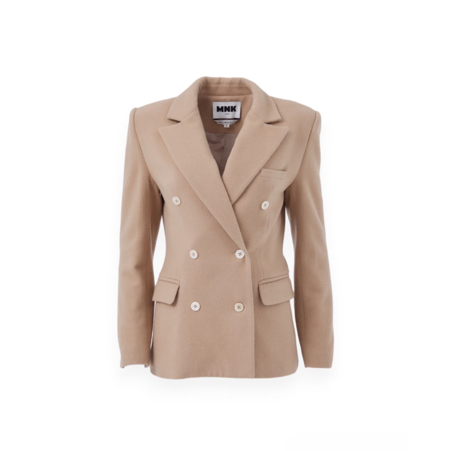 Mnk Atelier Women's Neutrals Yves Wool Double-breasted Blazer Dark Beige In Beige