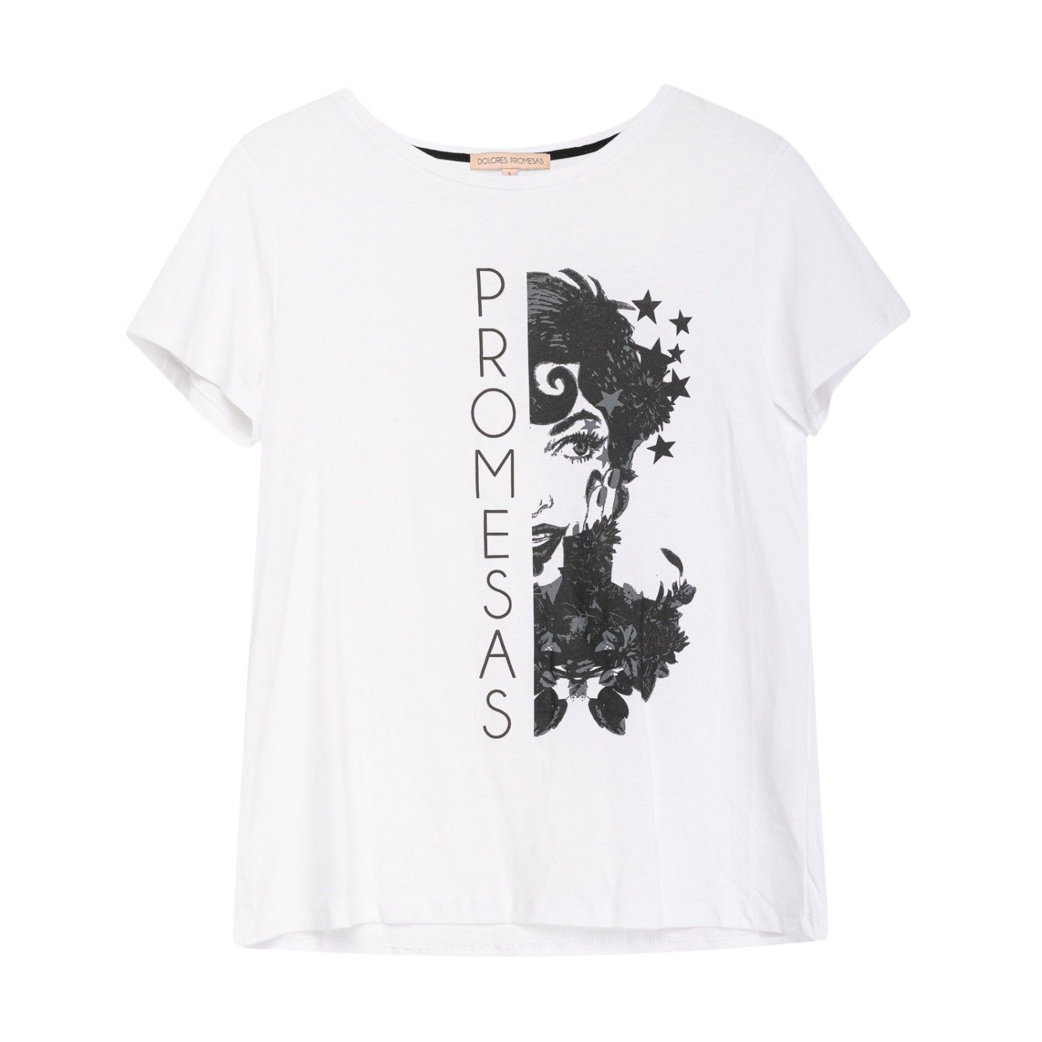 Dolores Promesas Women's Illustrated White T-shirt Promises In White