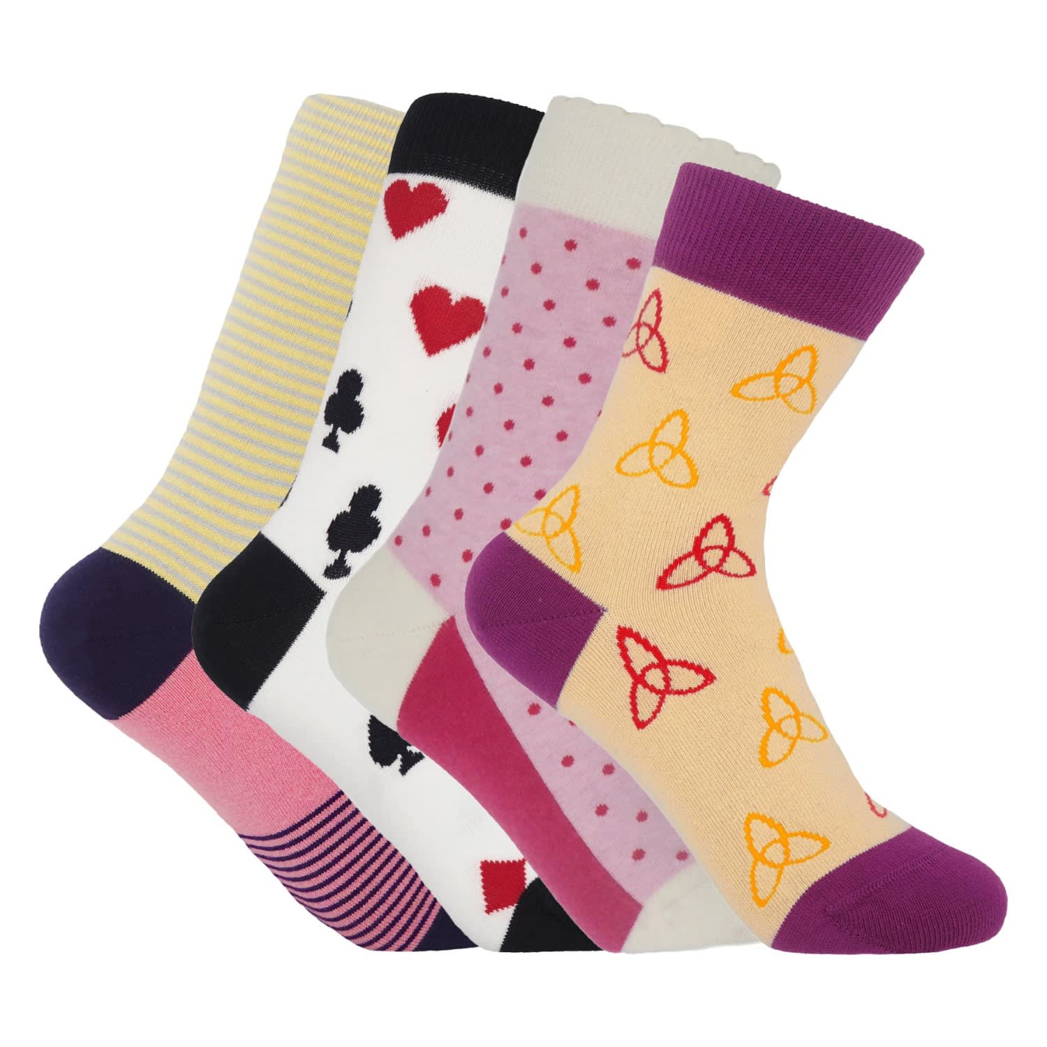 Peper Harow - Made In England Women's Socks Bundle - Summer In Beige/pink/white/yellow