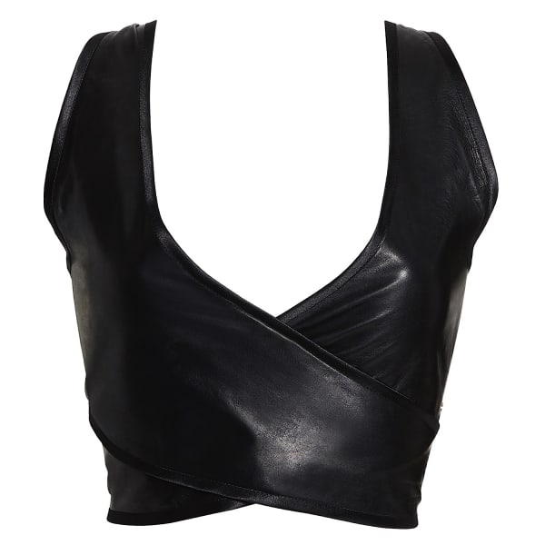 SOMETHING WICKED LEXI LEATHER WRAP OVER SOFT CUP BRA