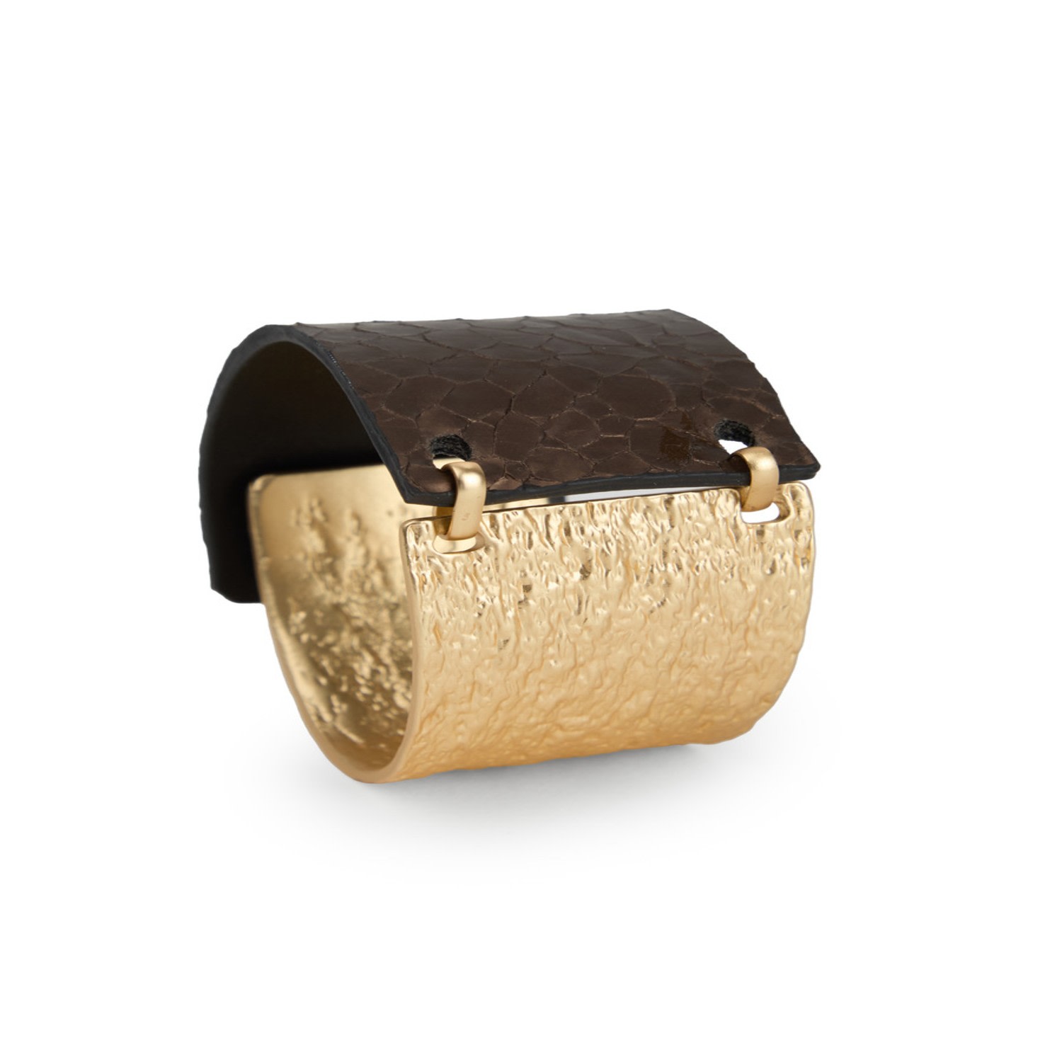 Women&rsquo;s Textured Leather Brown Bracelet | Saachi