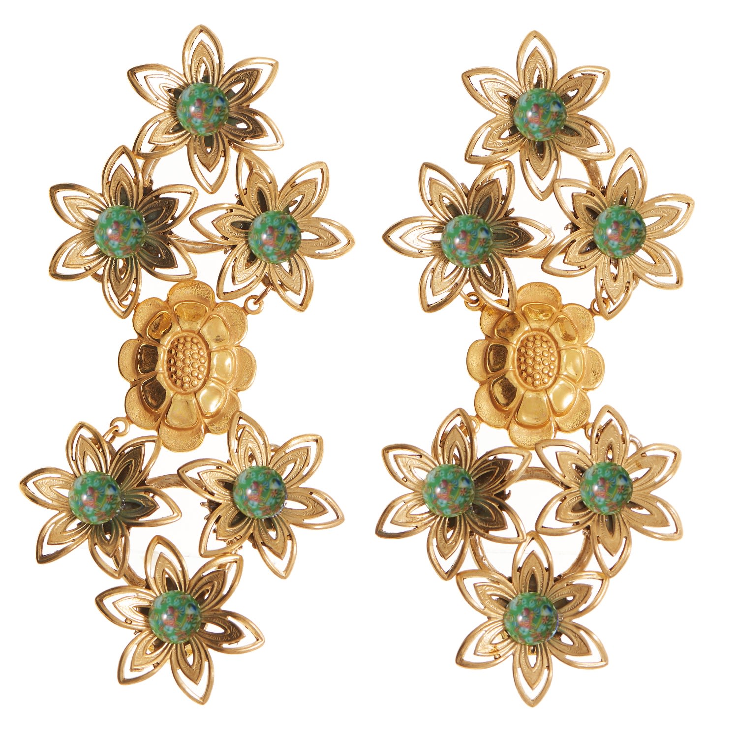 Castlecliff Women's Green / Gold Frida Earring In Olive