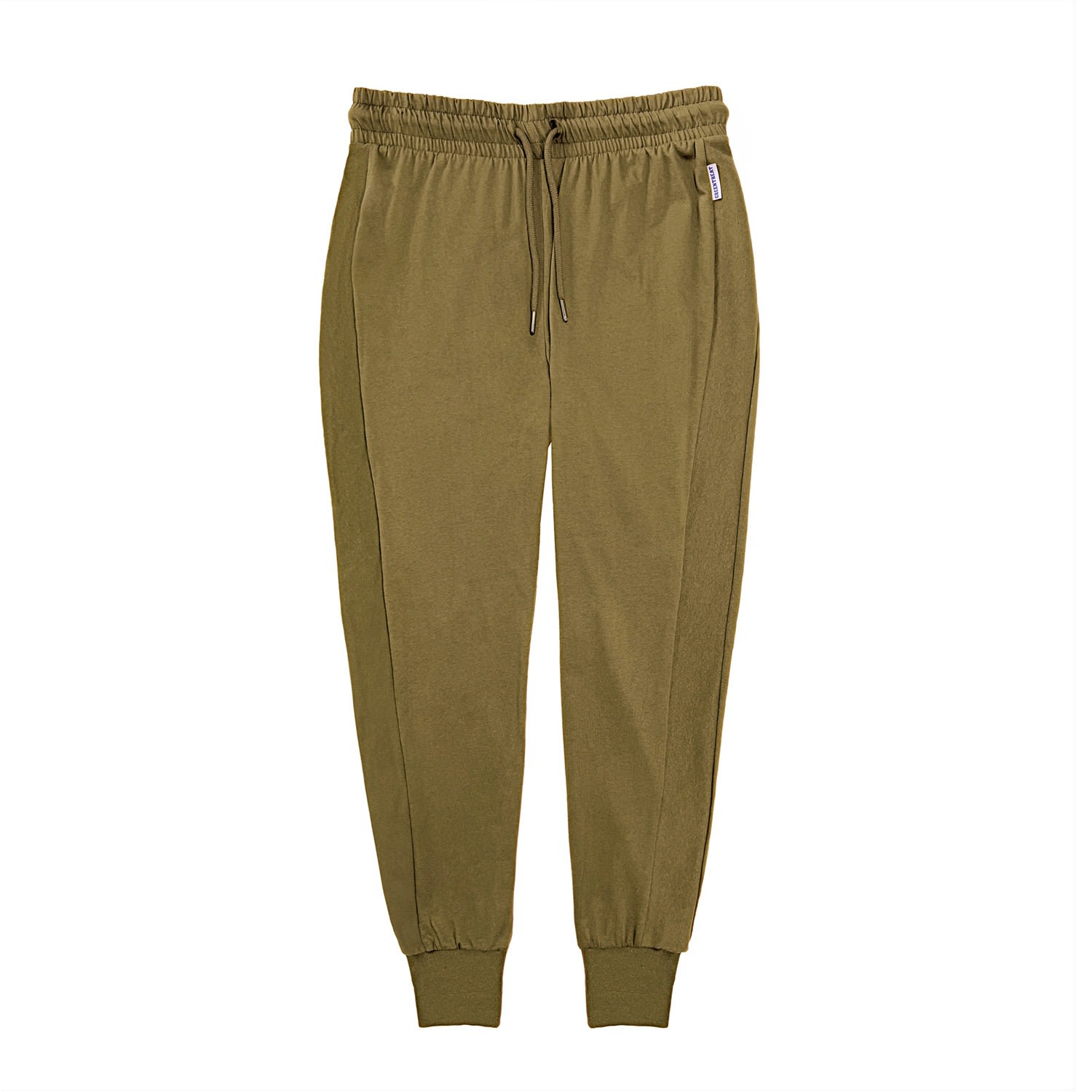 Men’s Green Khaki Cotton Joggers Small Greentreat