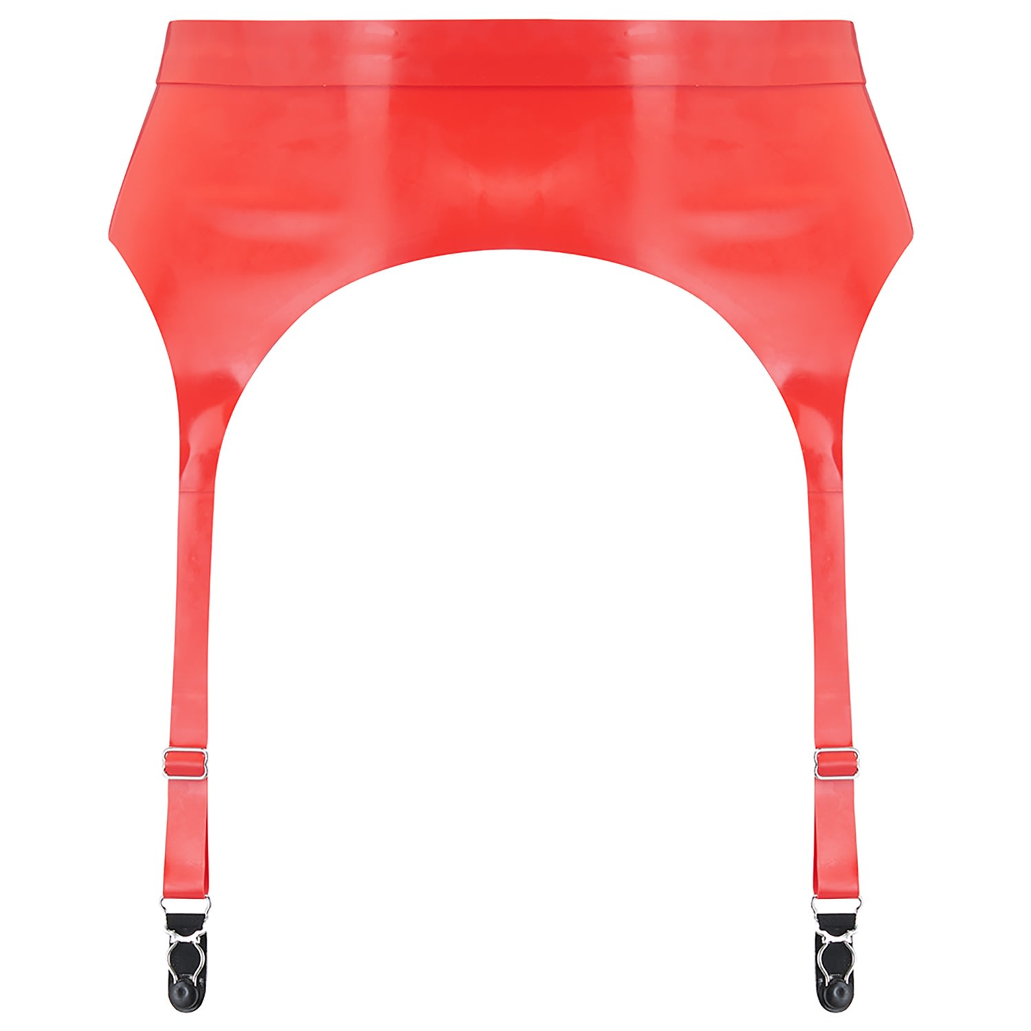 Elissa Poppy Women's Latex Suspender - Red In Red