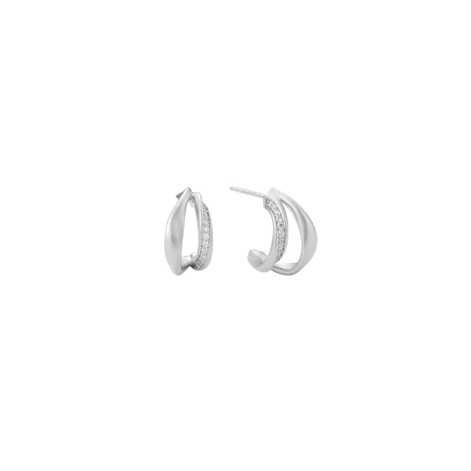 Vanchi Women's Nadine Pavé Twisted Stud Earrings In Silver In Silver
