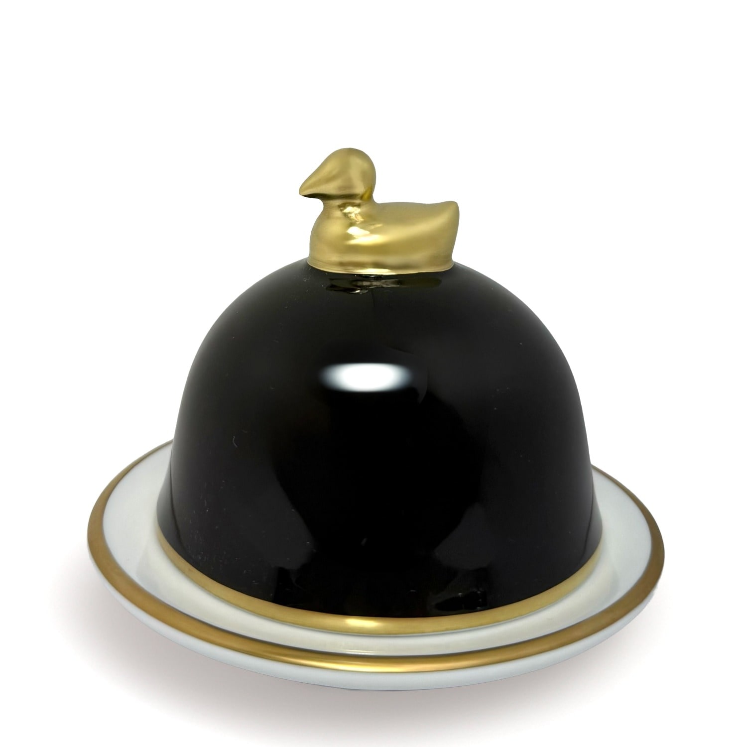 Eliská Butter Dish With Canard - Black In Black