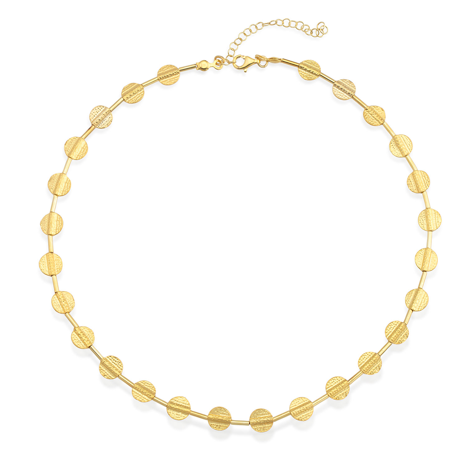 The Pheia Women's Gold Textured Disc Chain Necklace In Gold