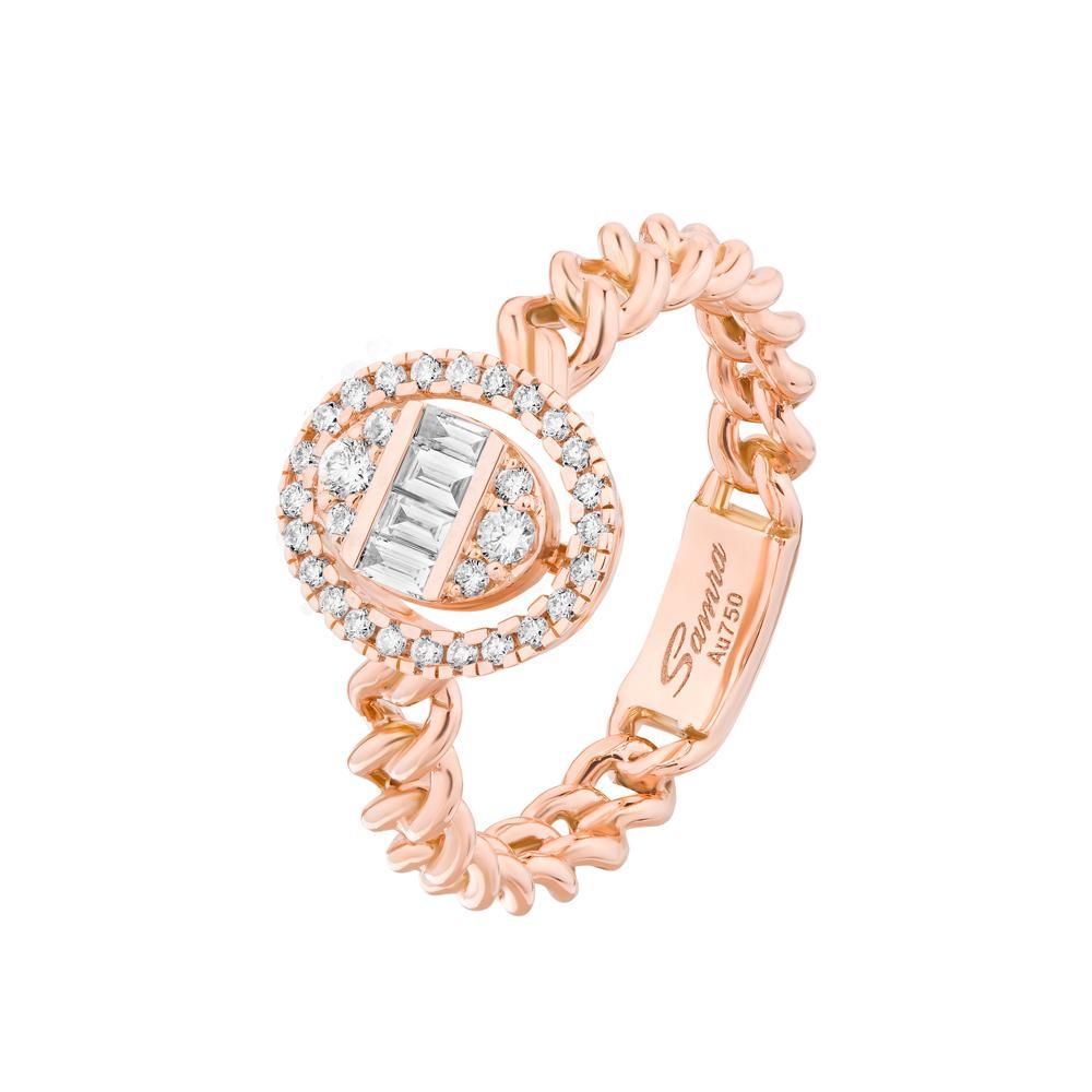 Women’s Rose Gold Quwa Oval Single Ring Samra Jewellery