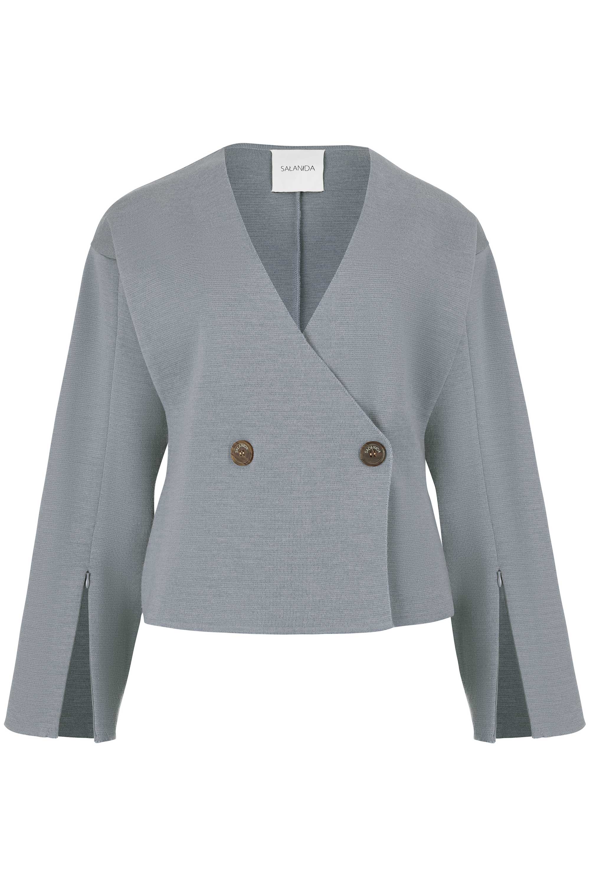 Salanida Women's Galante Knitted 100% Merino Blazer Light Grey In Gray