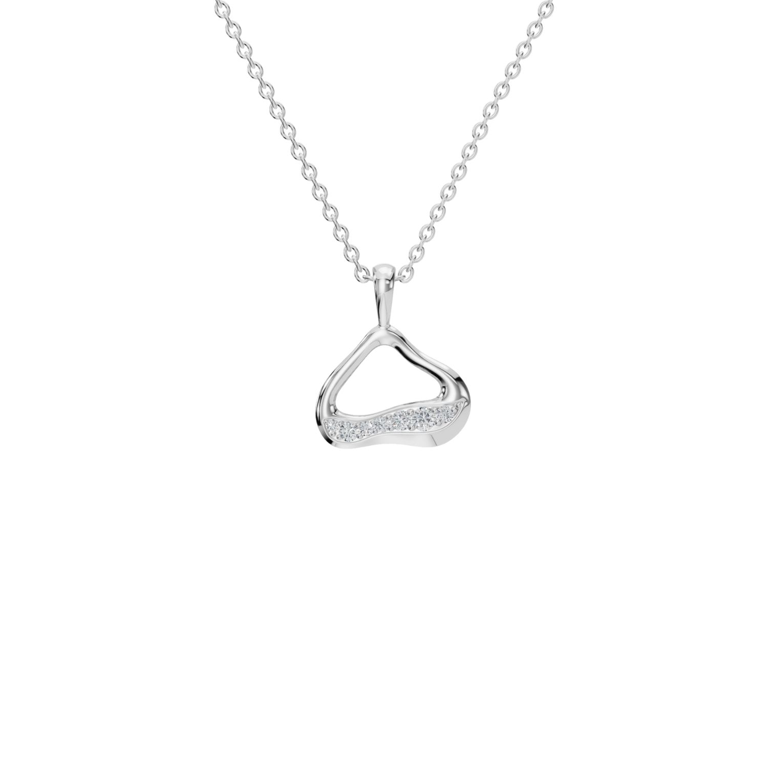 Aya Fine Jewelry Women's White / Yellow / Rose Gold Eighteen Kt Signature Flow Pendant Necklace In Silver