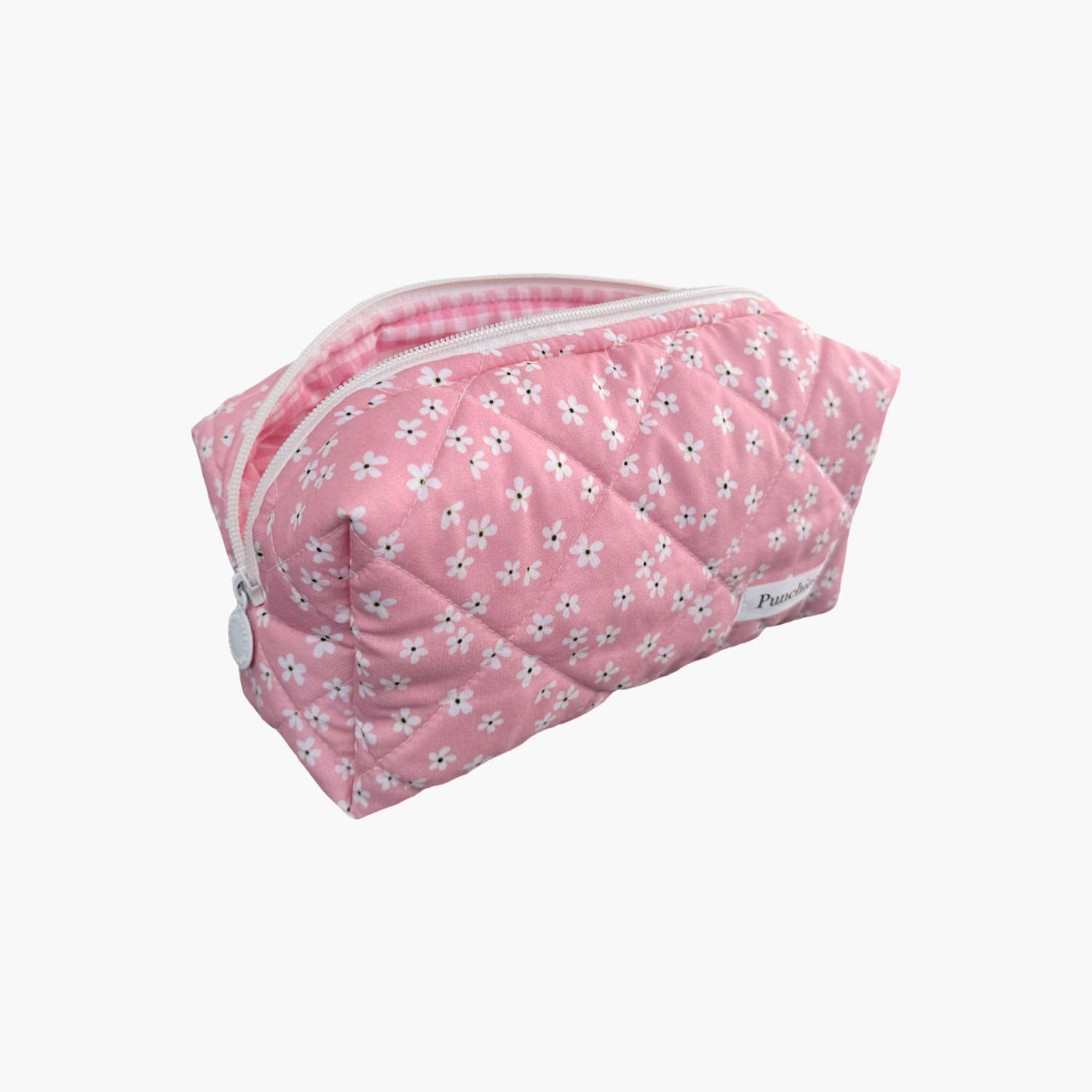 Punchiess Pink / Purple Pink Floral Makeup Bag In Pink/purple