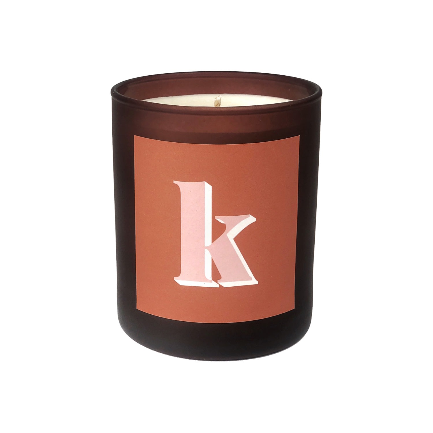 Yellow / Orange Initial K Candle - Luna Refillable Large Alphabet Candle Little Karma Co. Ltd