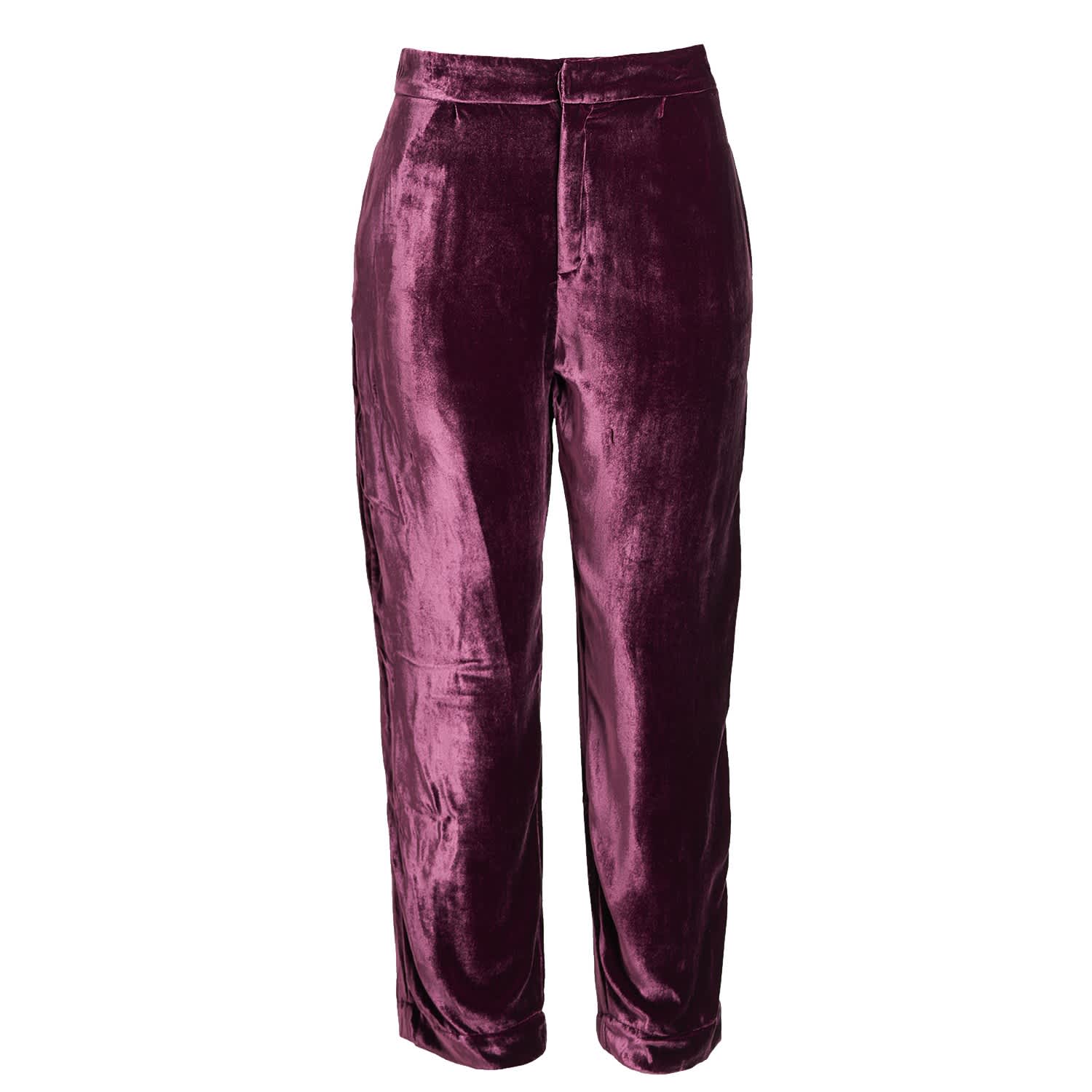 Purple Velvet Trousers (L) | Betina De 