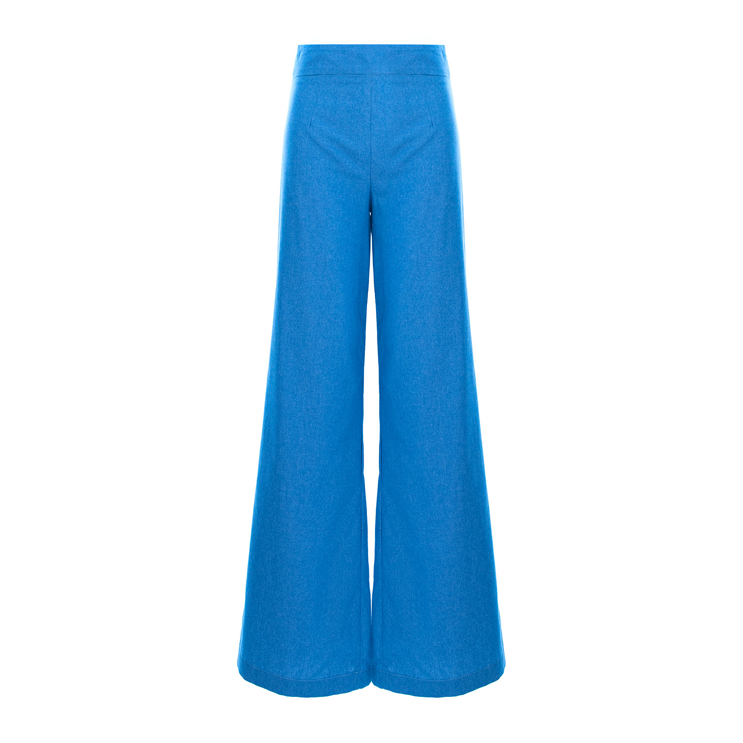 Bluzat Women's Blue Denim Straight Trousers In Blue