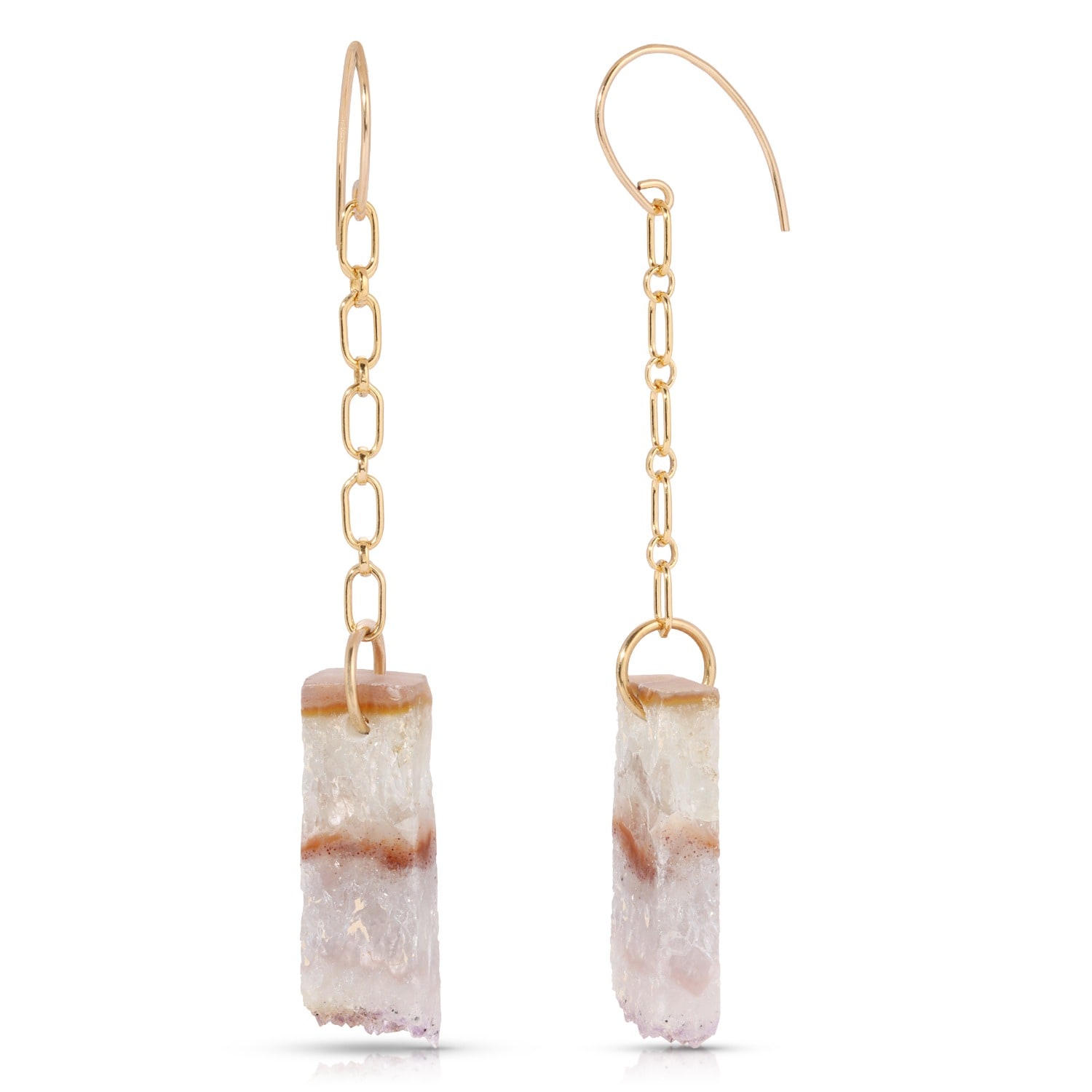 Heather Hawkins Jewelry Women's Purple Bohemian Amethyst Slice Earrings  - Gold-filled In Purple