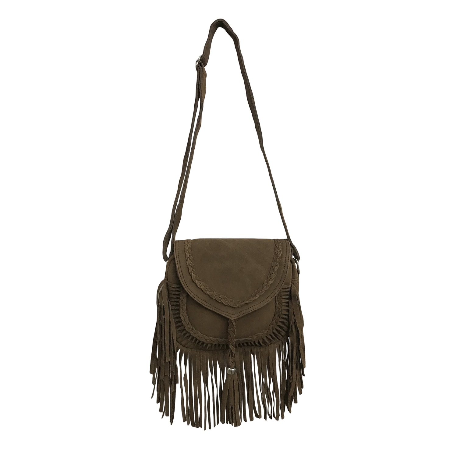 Women's Brown Banjara Henna Suede Leather Crossbody Bag | Zastastudio
