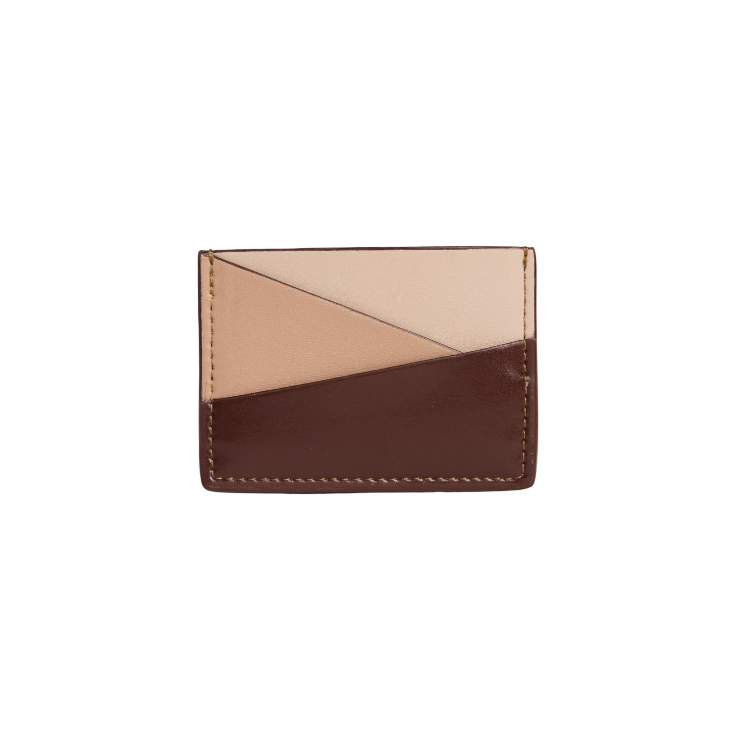 Allegorie Women's Brown Pineapple Leaves Leather Puzzle Cardholder - Cappucino