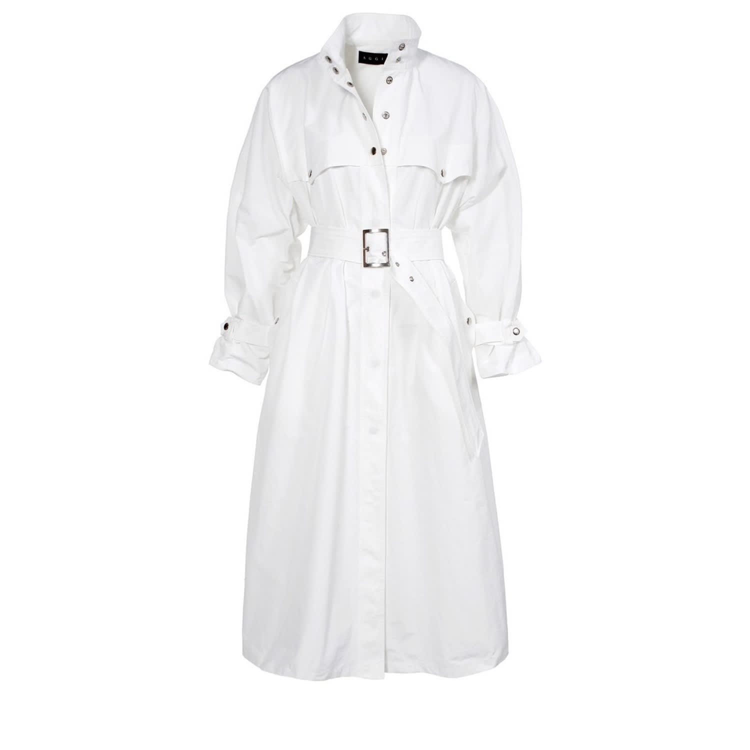 Ted Baker Pira Textured Pleated Trench Coat, White At John Lewis