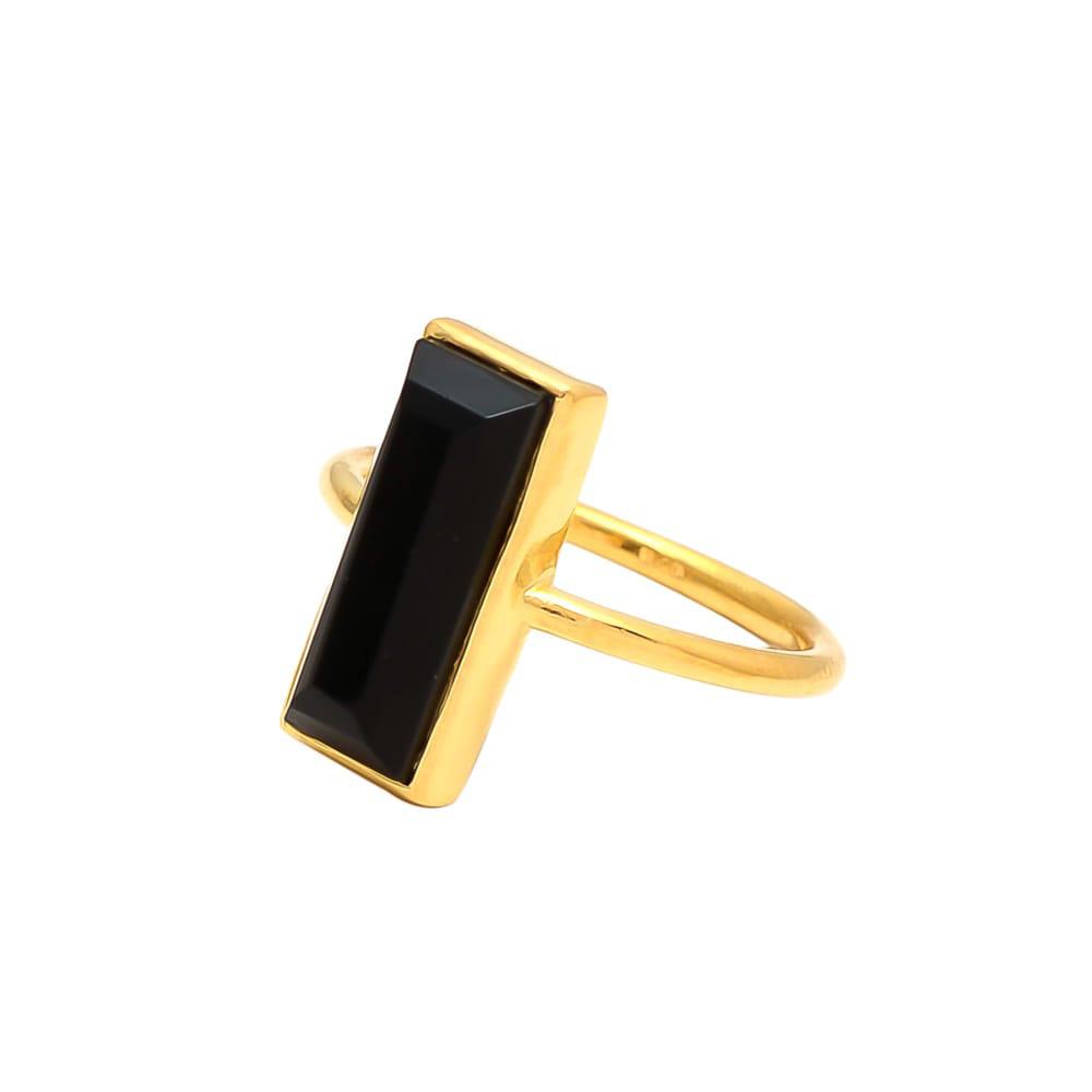 Women’s Gold / Black Clara Ring Black Onyx Somya London