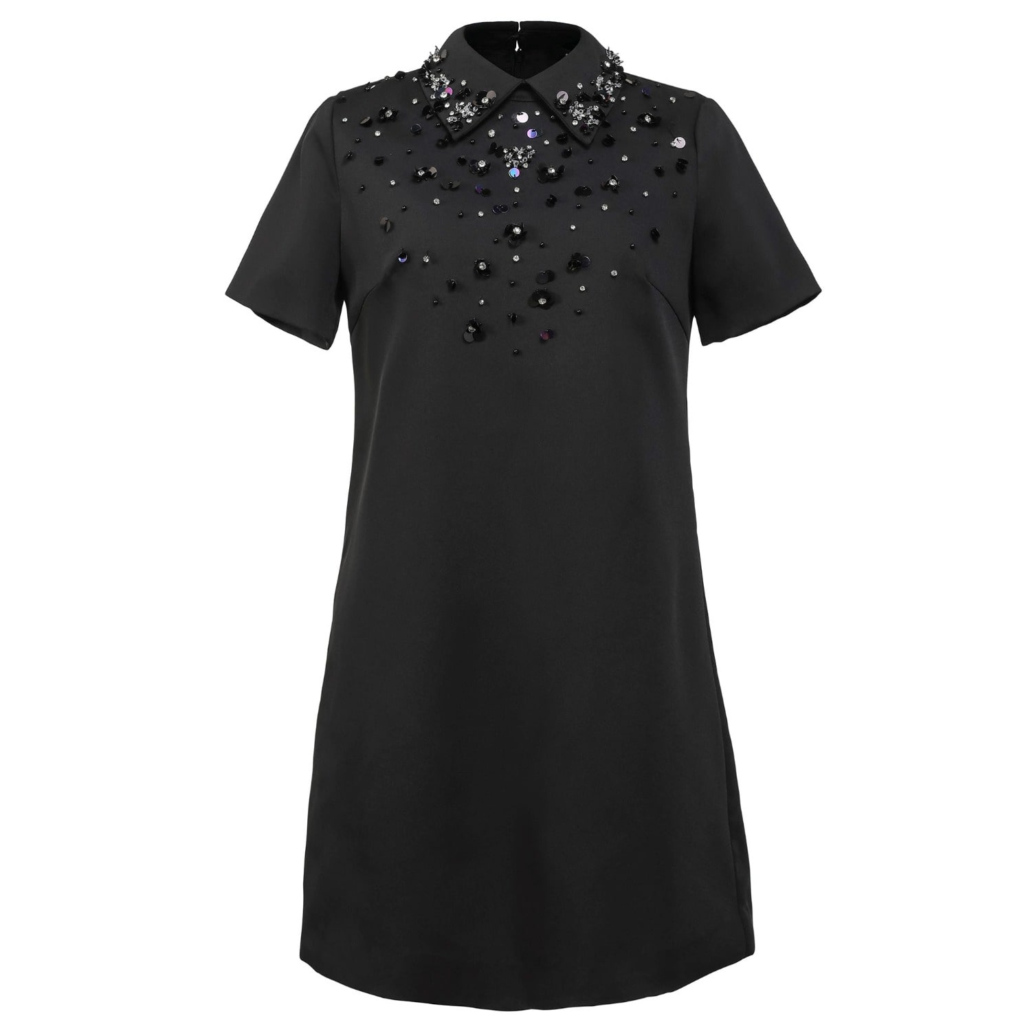 Smart And Joy Women's Beaded Straight Shirt  Dress - Black In Black