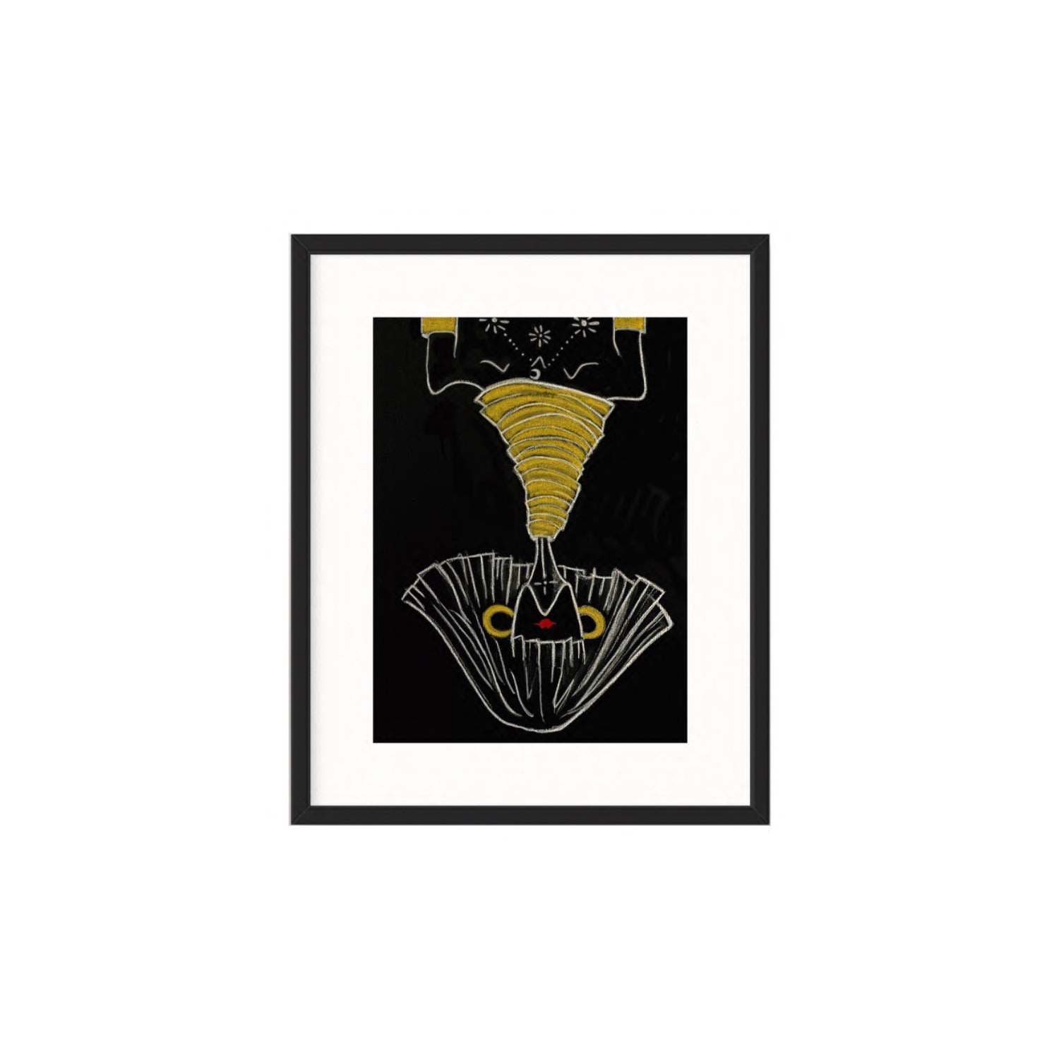 Sarah Regensburger Black / Gold Goddess Of The Moon Print In Black/gold