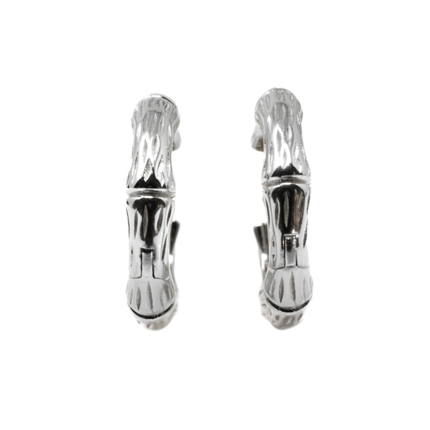 Nasi Silver Women's Bamboo Day/ Night Hoops - Silver In Metallic