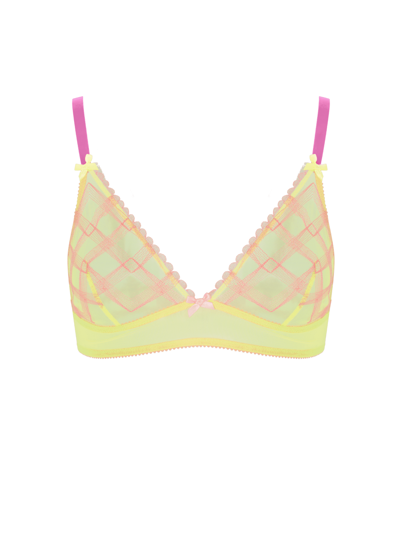 Bonbon Lingerie Women's Echo Triangle Bra In Green/orange/pink
