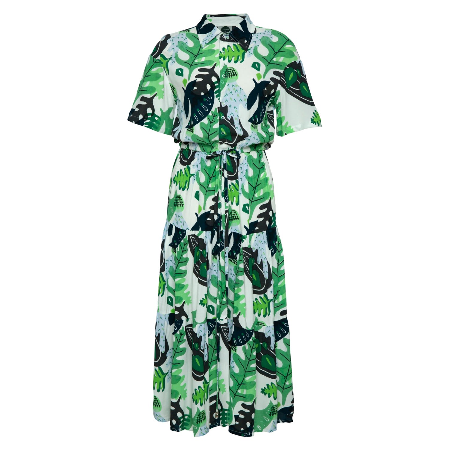 State Of Georgia Women's Green / White The Walk In The Park Dress In Cactus Green In Green/white