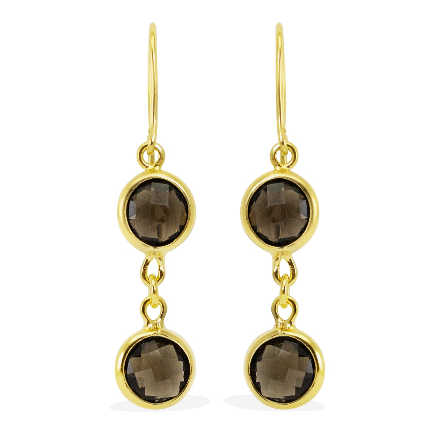 Women’s Brown Vesuvio Smoky Quartz Gold Earrings Vintouch Italy