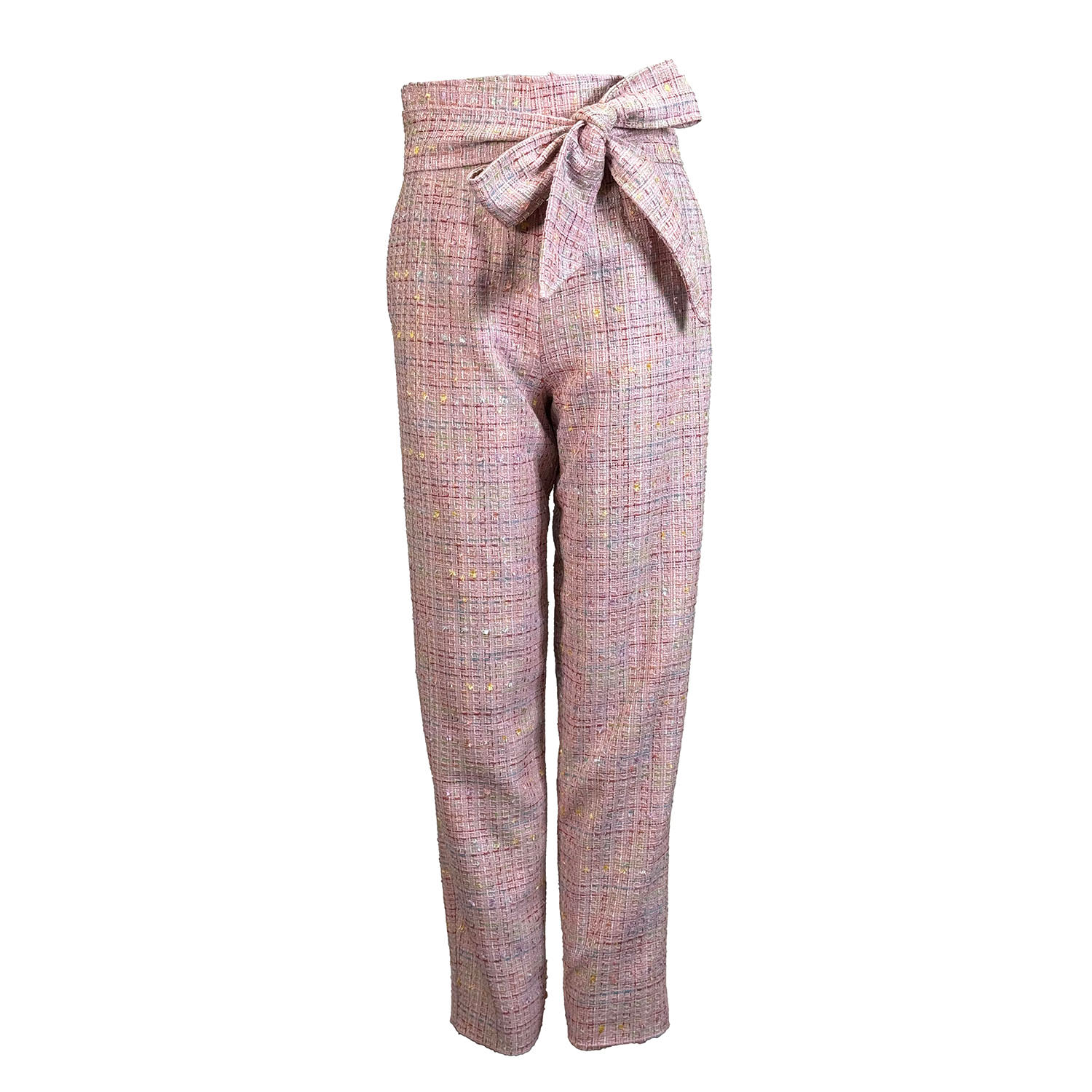 Women’s Pink / Purple I Want Candy Pink High Waisted Trouser With Tie Belt Xxs Cuda