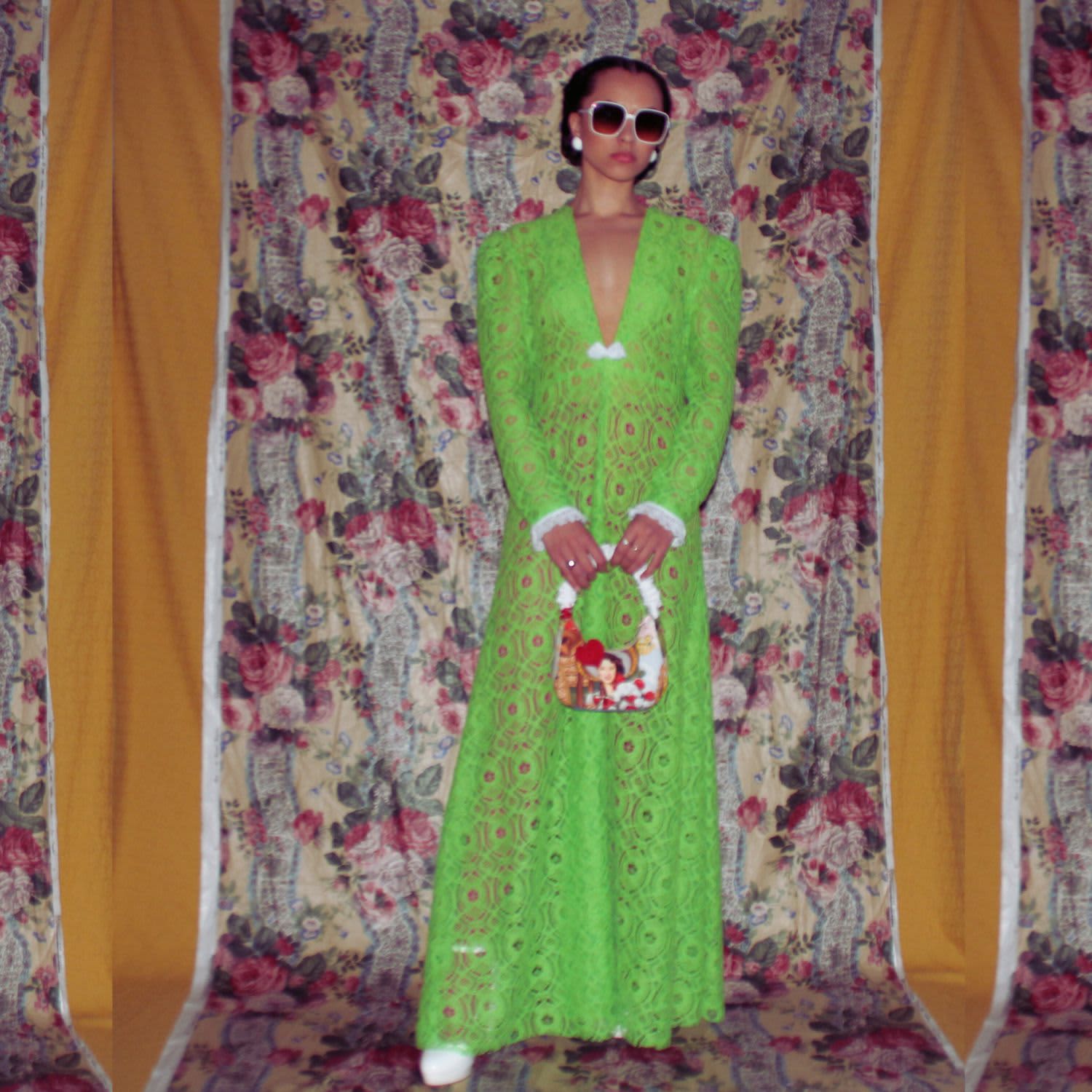 Green Boho Lace Maxi Dress | Couture To Your Door