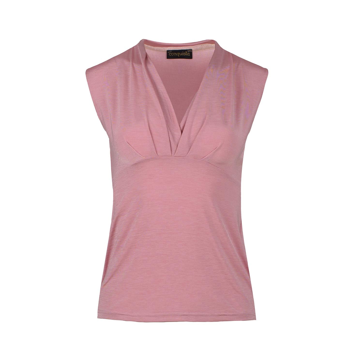 Conquista Women's Pink / Purple Pink Rose V Neck Top In Pink/purple