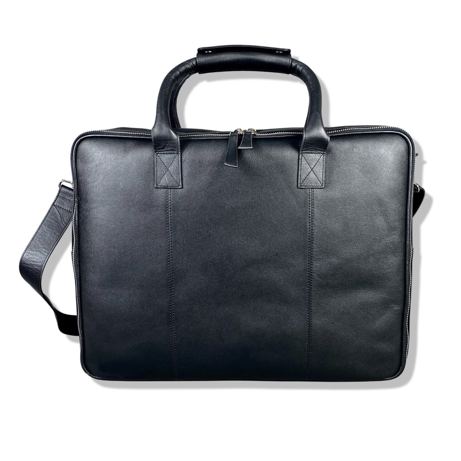 Men’s Black Leather Laptop Carry-All Bag Leatherco.