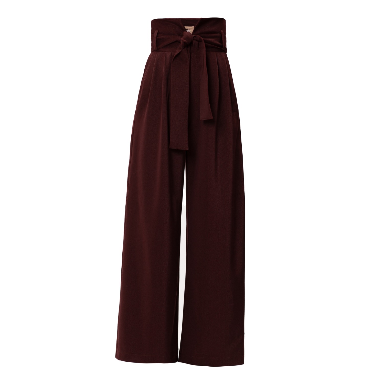 Julia Allert Women's Red High Waist Long Wide Leg Trousers – Burgundy