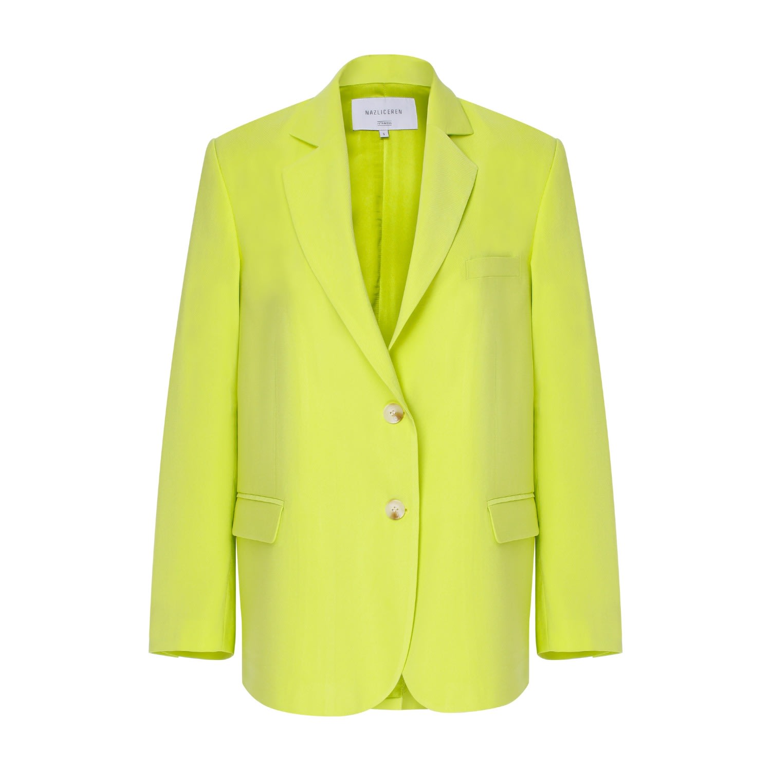 Nazli Ceren Boxy Oversized Jacket In Lime In Green
