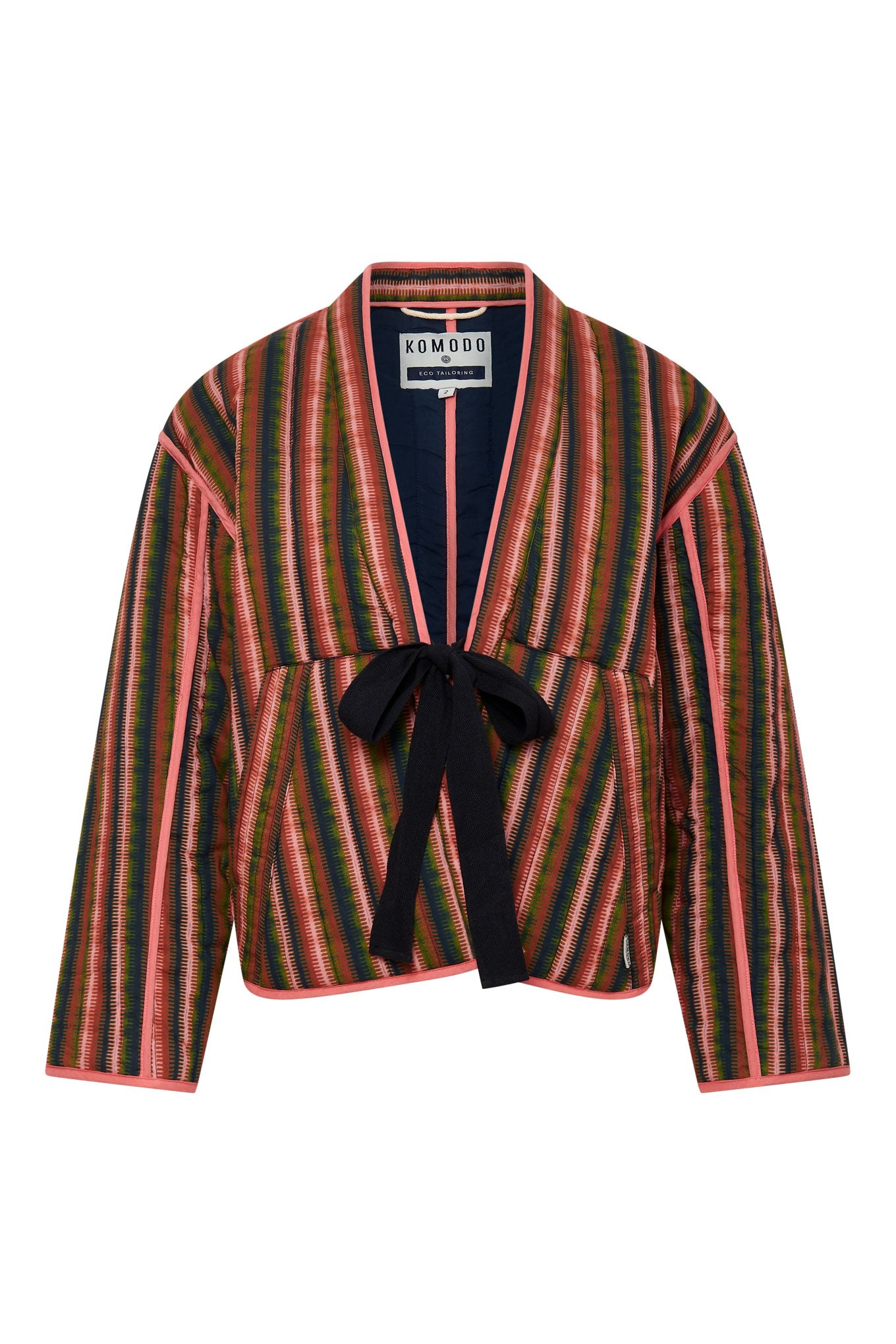 Shop Komodo Women's Weave - Organic Cotton Jacket Green Weave Stripe