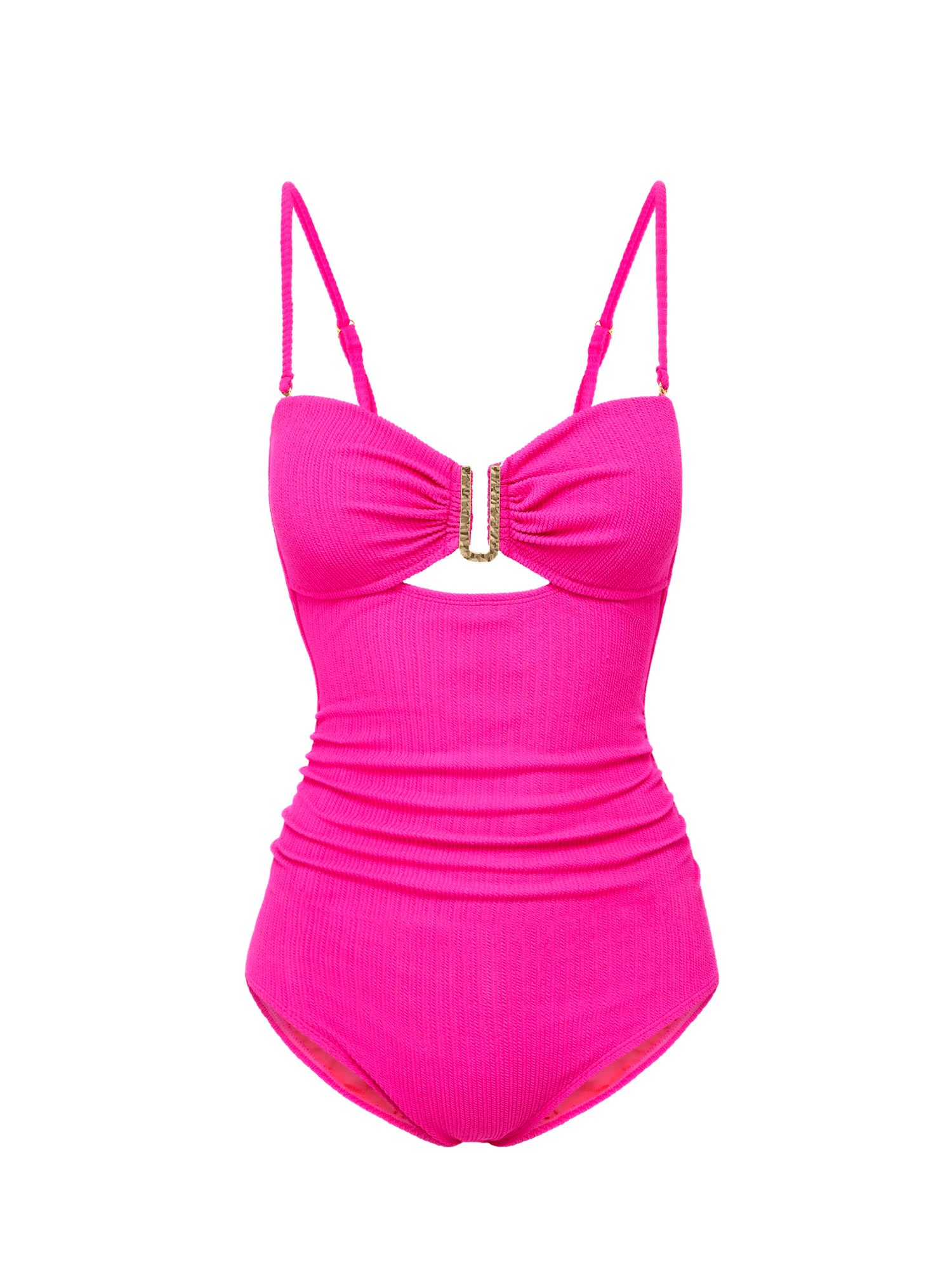 Change Of Scenery Women's Pink / Purple / Blue Lisa One Piece Shocking Pink Textured Stripe In Pink/purple/blue