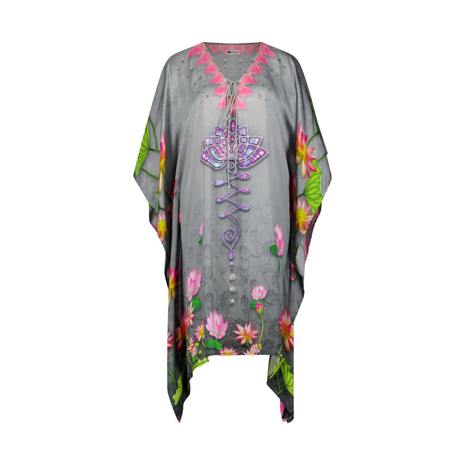 Modistas Women's Grey Unalome Mini Smoky Kaftan In Grey