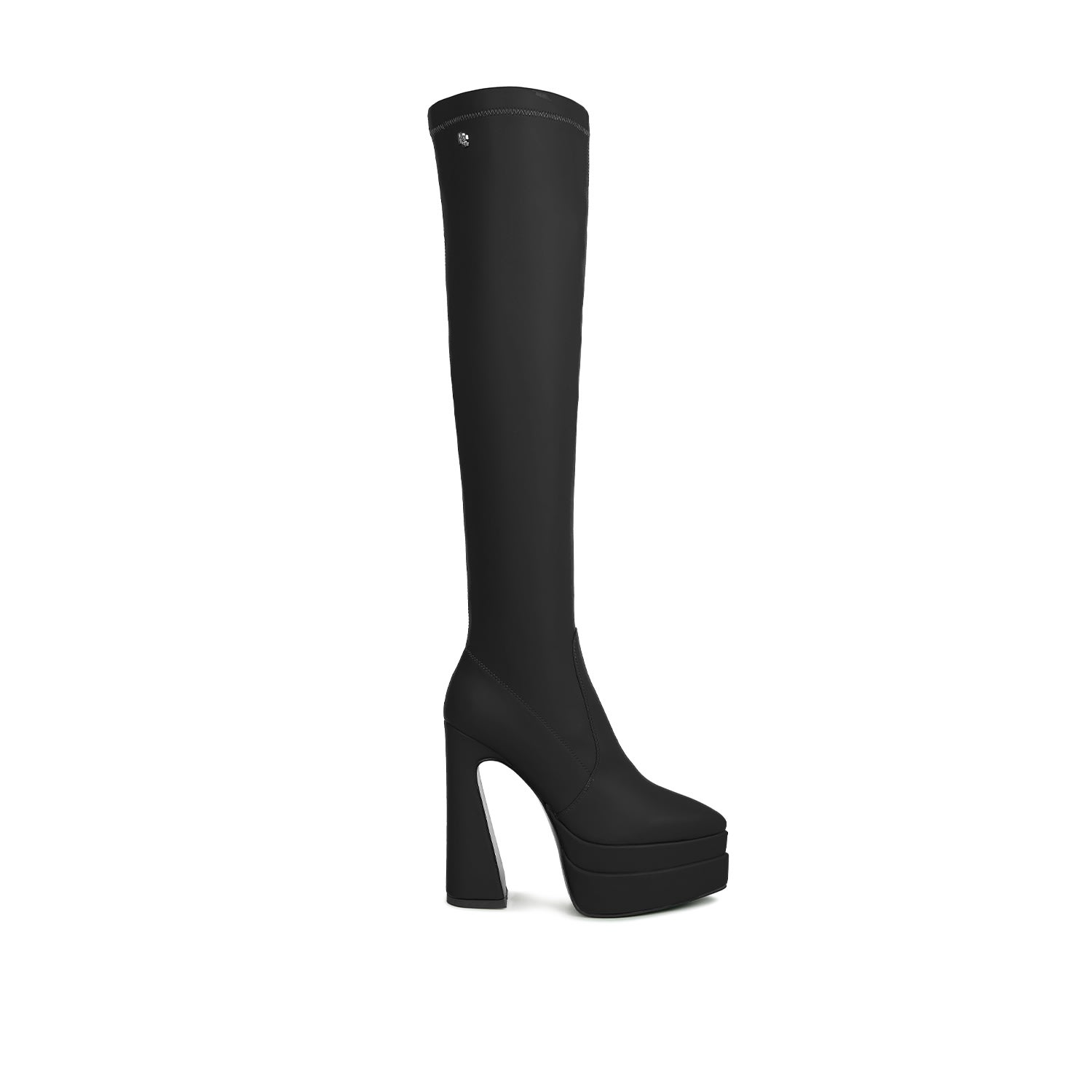 Rag & Co Cyber Punk High Platform Long Boots In Black In Black