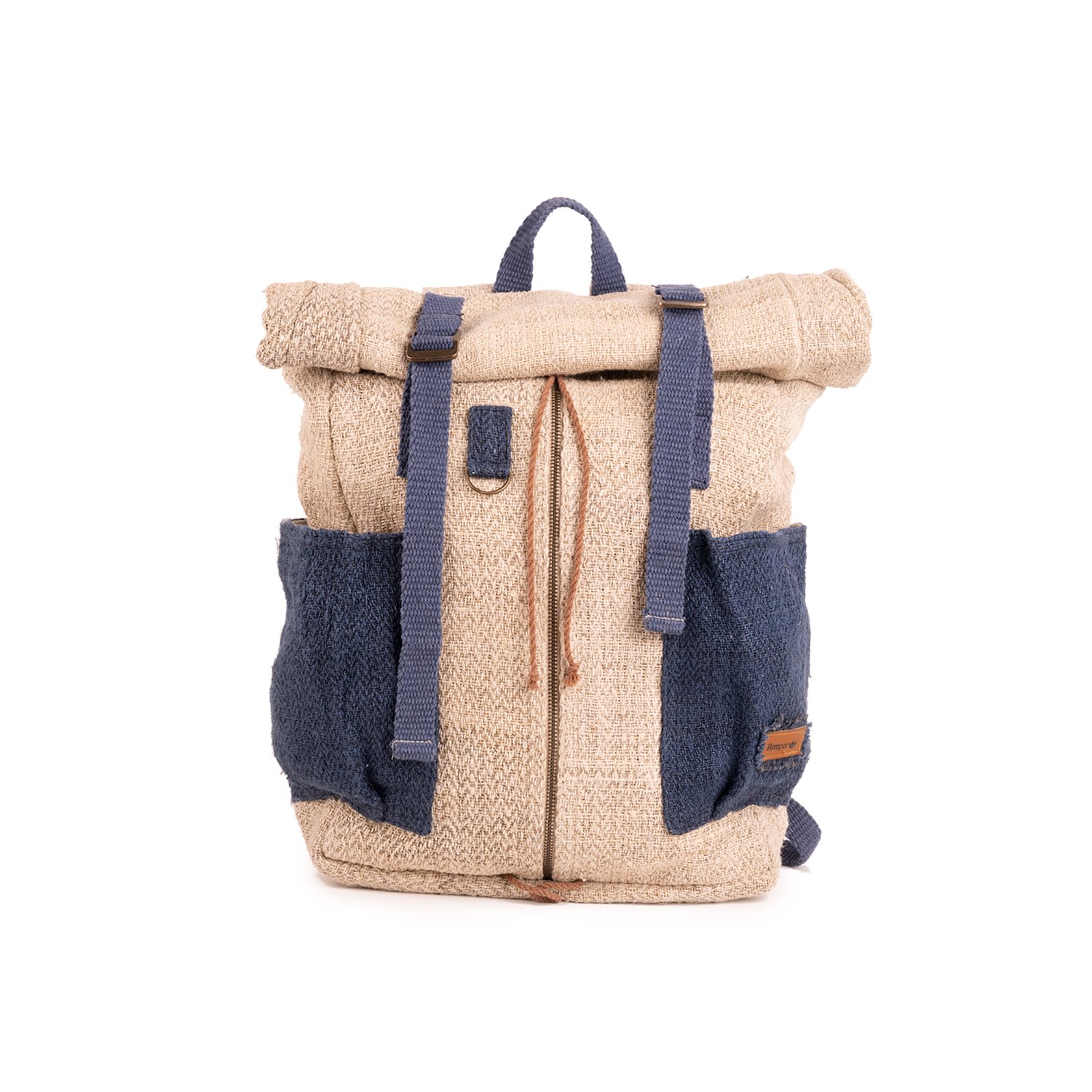 Women’s Blue / White Nuptse Backpack Natural And Indigo Hemper Handmade’s. l.