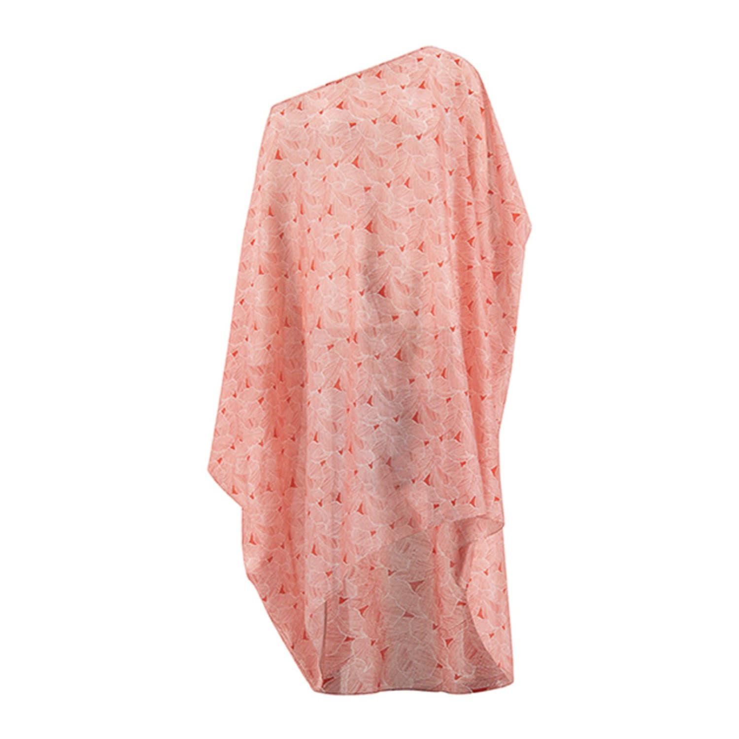 Azzalia Women's Voile Printed Leaves With Asymmetric Beach Cover-up - Green - Red In Red