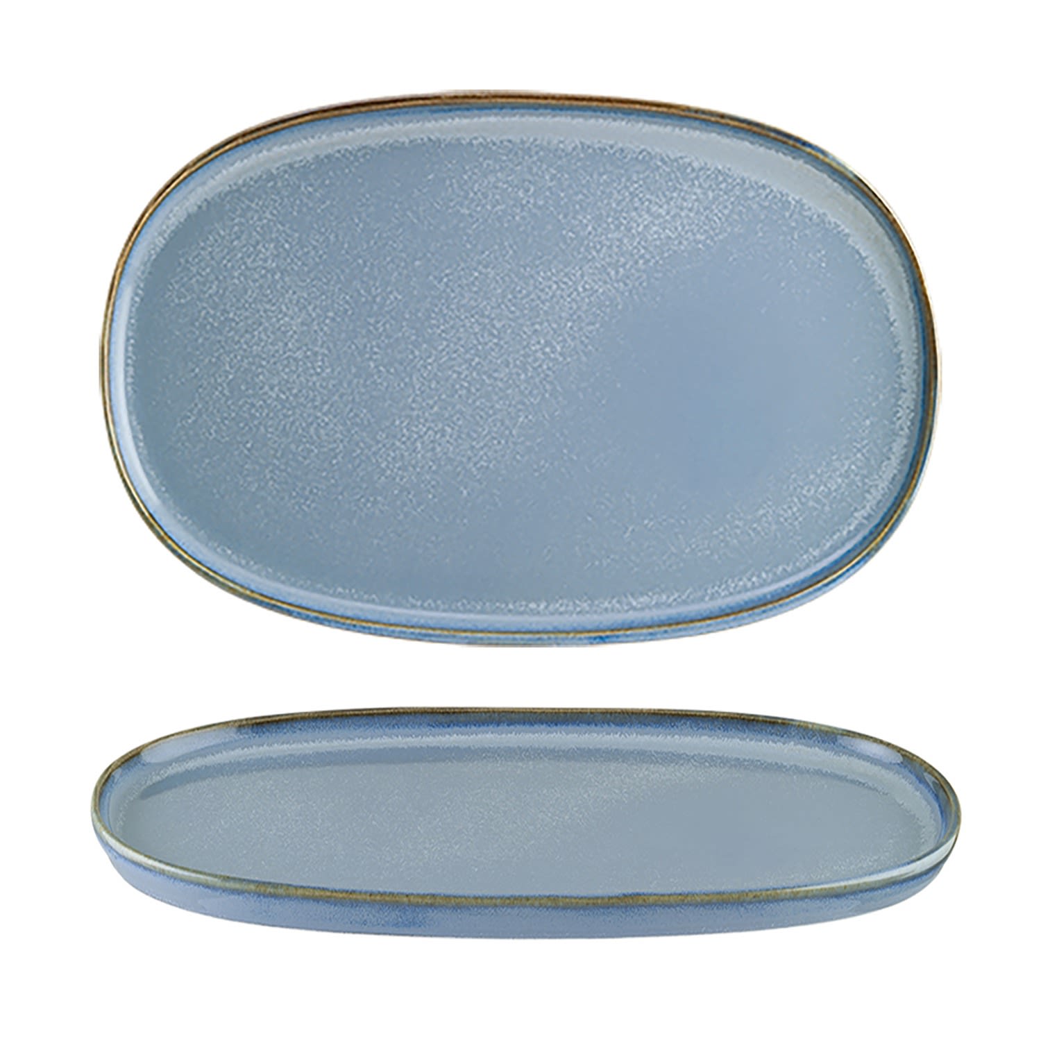 Sky Porcelain Platter Blue Oval 13.25" X 9.25" X 0.75" One Size Turgla Home