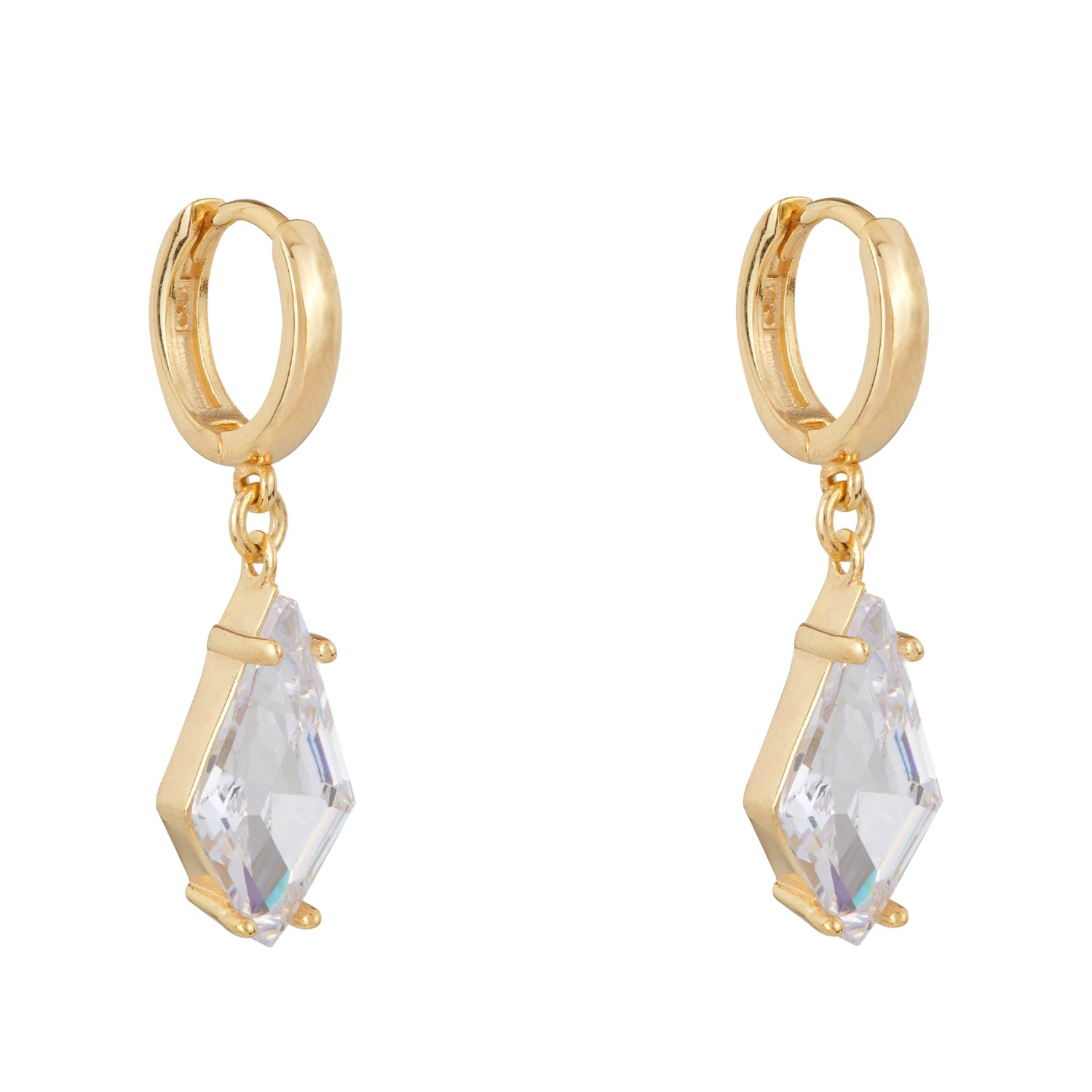 Ballinger Women's Shine Bright Rhombus Drop Statement Evening Earrings: Gold In Gold