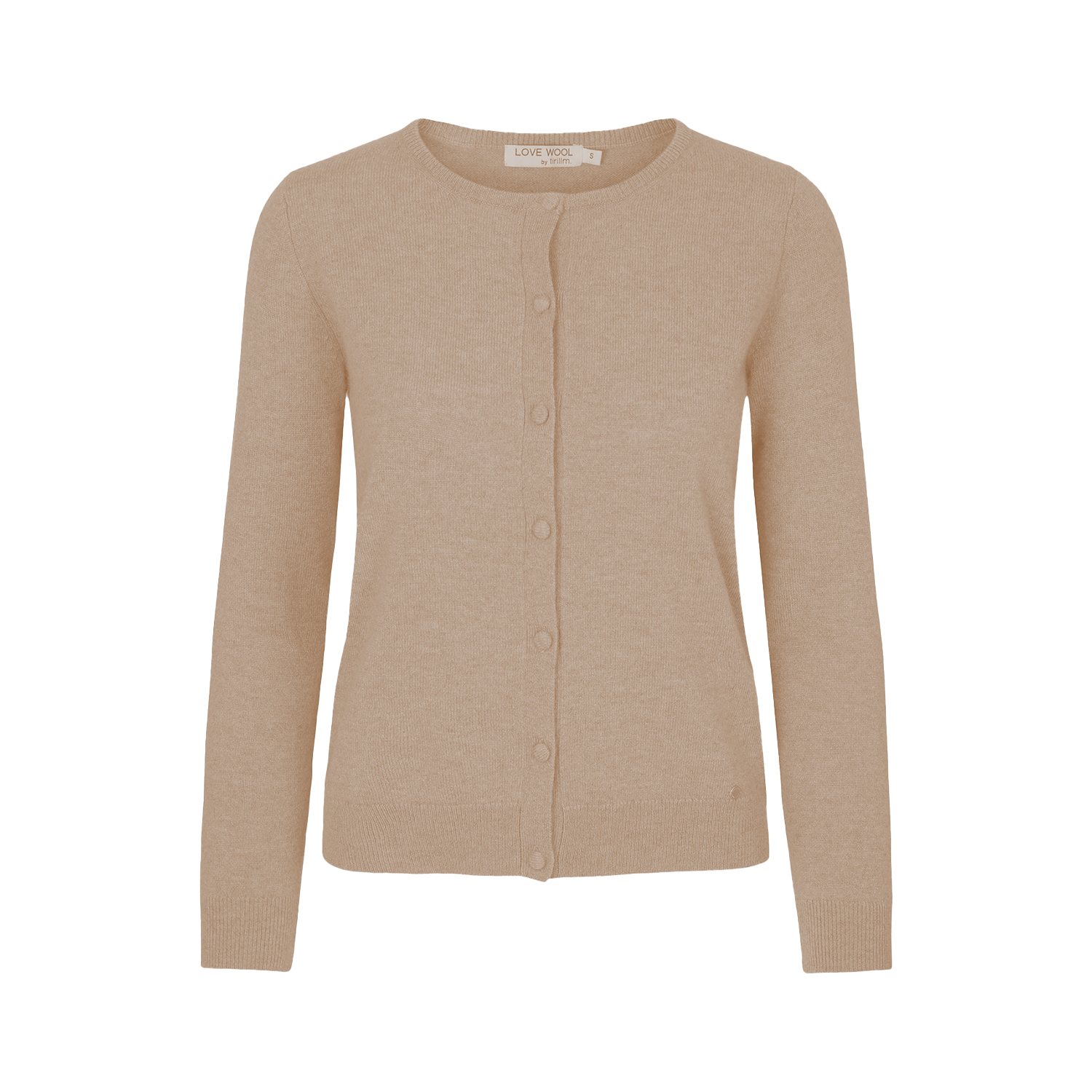 Tirillm Women's Brown Emilie" Basic Cashmere Cardigan, Light Camel Beige In Brown