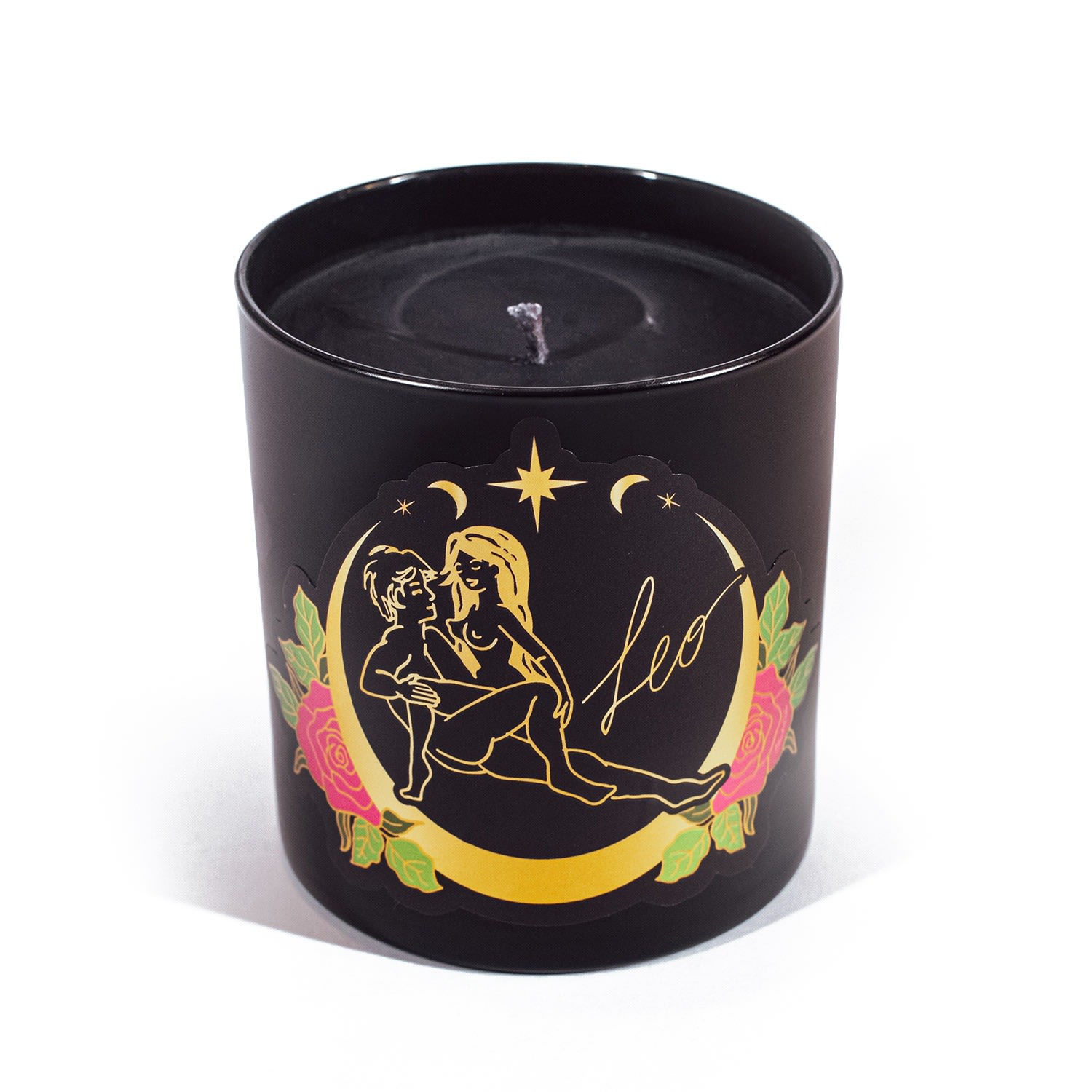 Astrology Zodiac Horoscope Sign Candle Leo Light Sugar Rose Petal Fragrance Black Cake