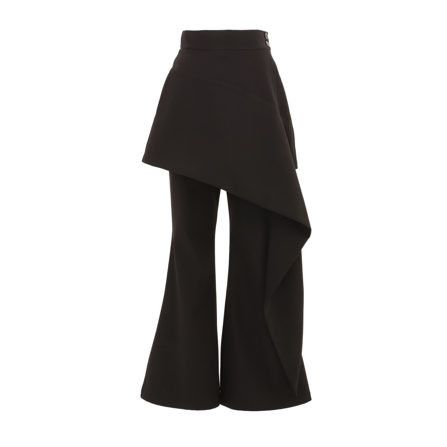 Julia Allert Women's Asymmetric Overlay Flared Trousers Black In Black